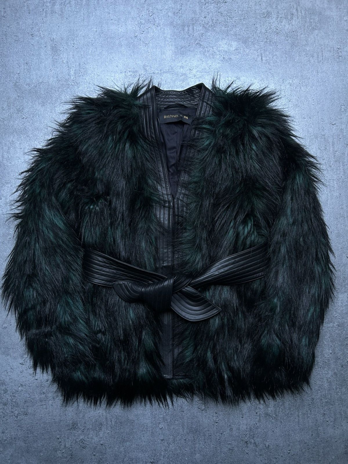 Balmain Balmain x h&m fur dark green & black Size S / US 4 / IT 40 - 1 Thumbnail