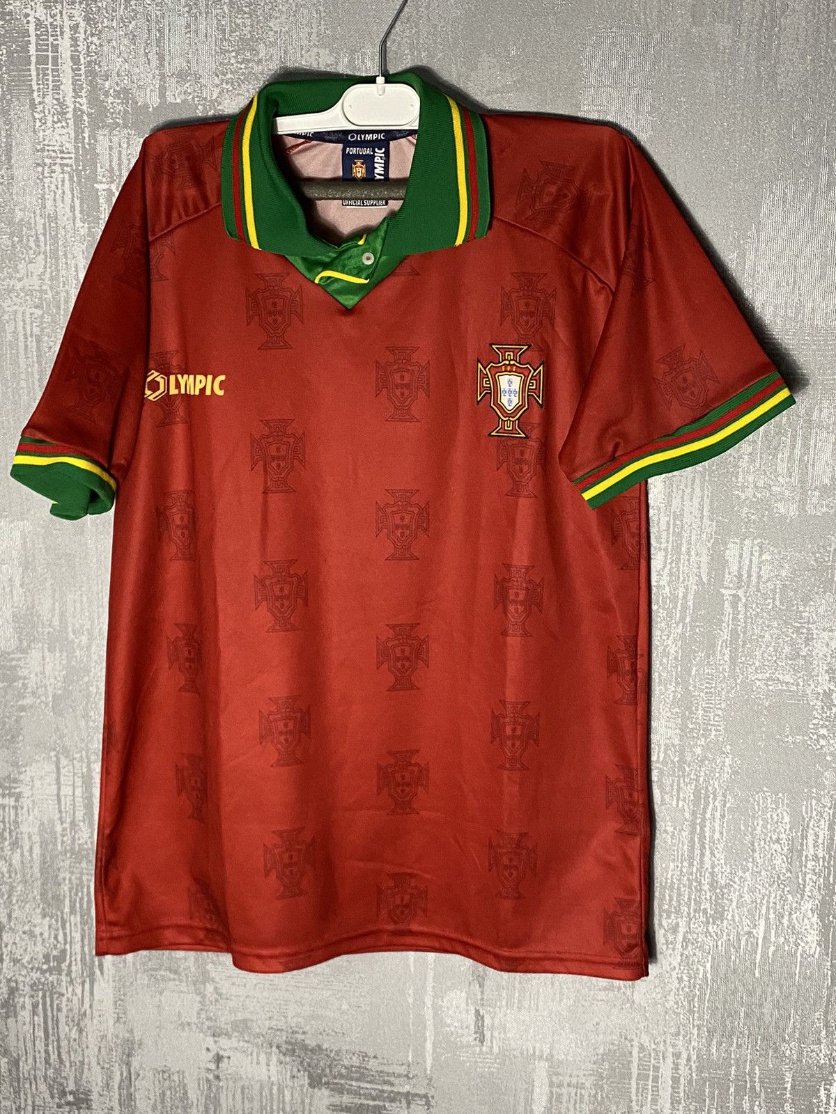 image of Fifa World Cup x Soccer Jersey 1995 Vintage Portugal Soccer Football Jersey Olympic in Brown (Size 