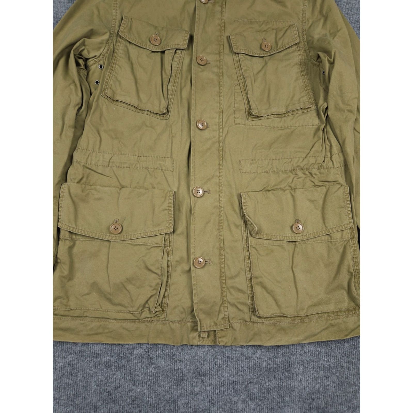 J.Crew VINTAGE J.CREW Canvas Chore Coat Womens Large Green Boyfriend Fatigue Pockets Military Jacket Size L / US 10 / IT 46 - 6 Thumbnail