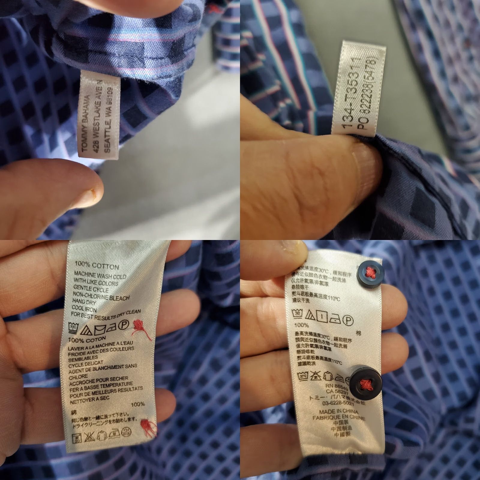Tommy Bahama Tommy Bahama Shirt Mens Size XL Blue Purple Check Island Modern Fit Long Sleeve Size US XL / EU 56 / 4 - 8 Thumbnail