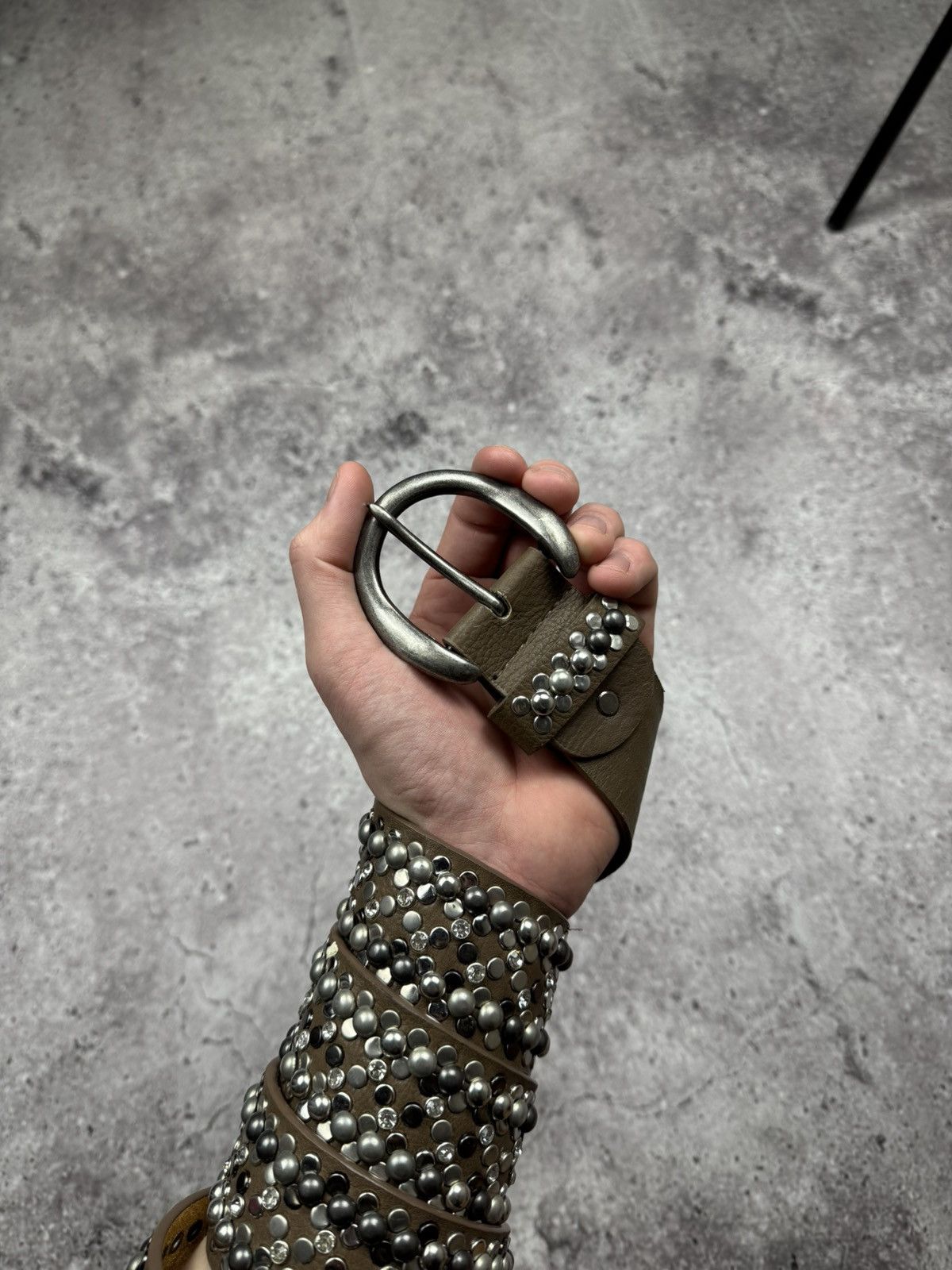 Japanese Brand 00ʼS NUMBER NINE STYLE JAPAN STUDDED Y2K BELT ARCHIVE BLACK Size ONE SIZE - 5 Thumbnail