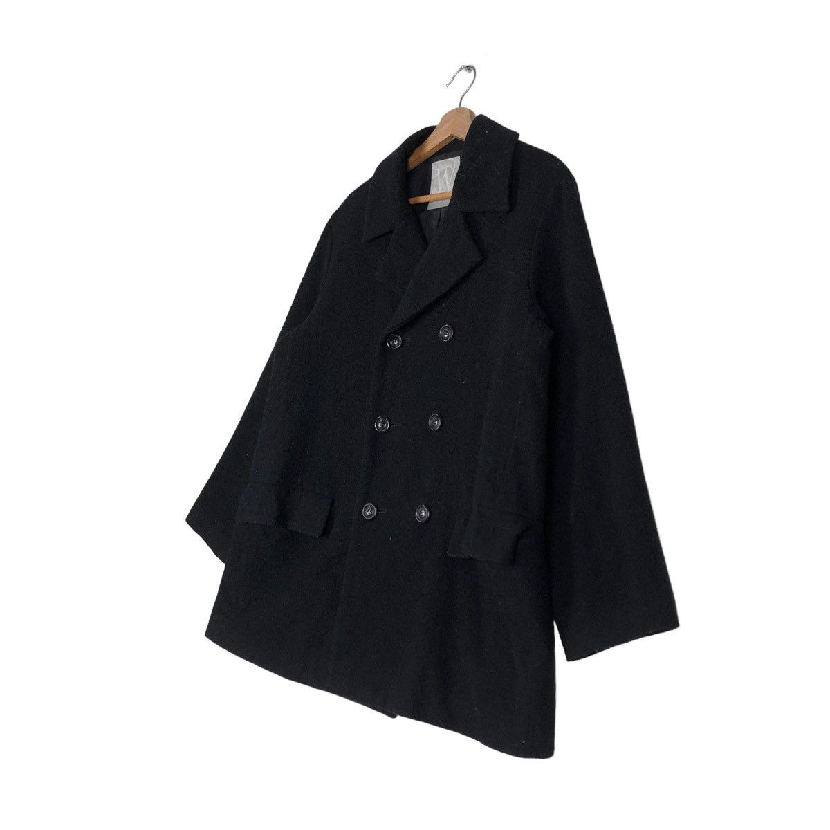 Yohji Yamamoto 🔥RICH BLACK DOUBLE BREAST WOOL JACKET WORK SHOP JAPAN Size US M / EU 48-50 / 2 - 2 Thumbnail