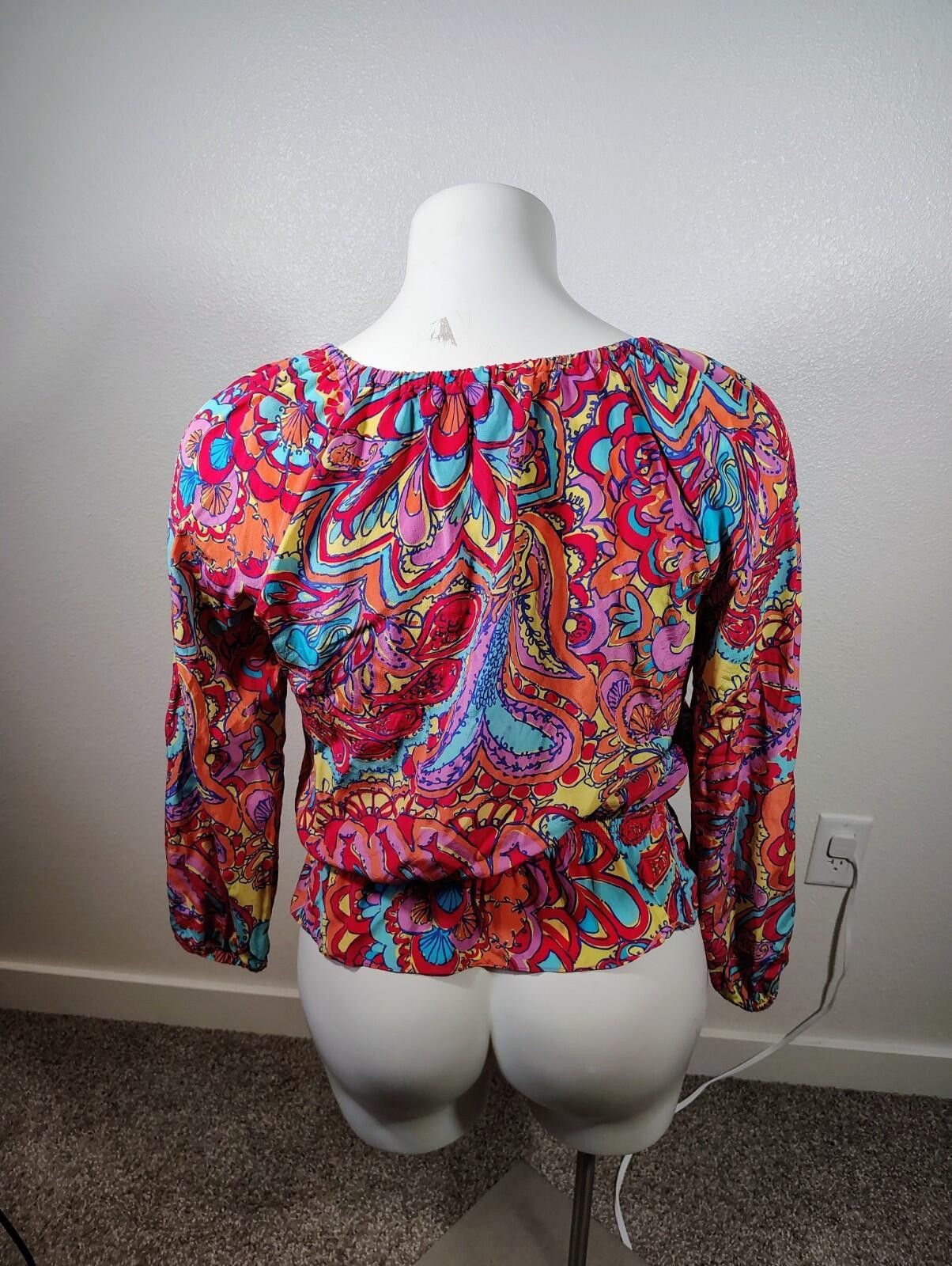 Lilly Pulitzer Lily Pulitzer Sz L Women Blouse Multicolor floral Silk Size L / US 10 / IT 46 - 4 Thumbnail
