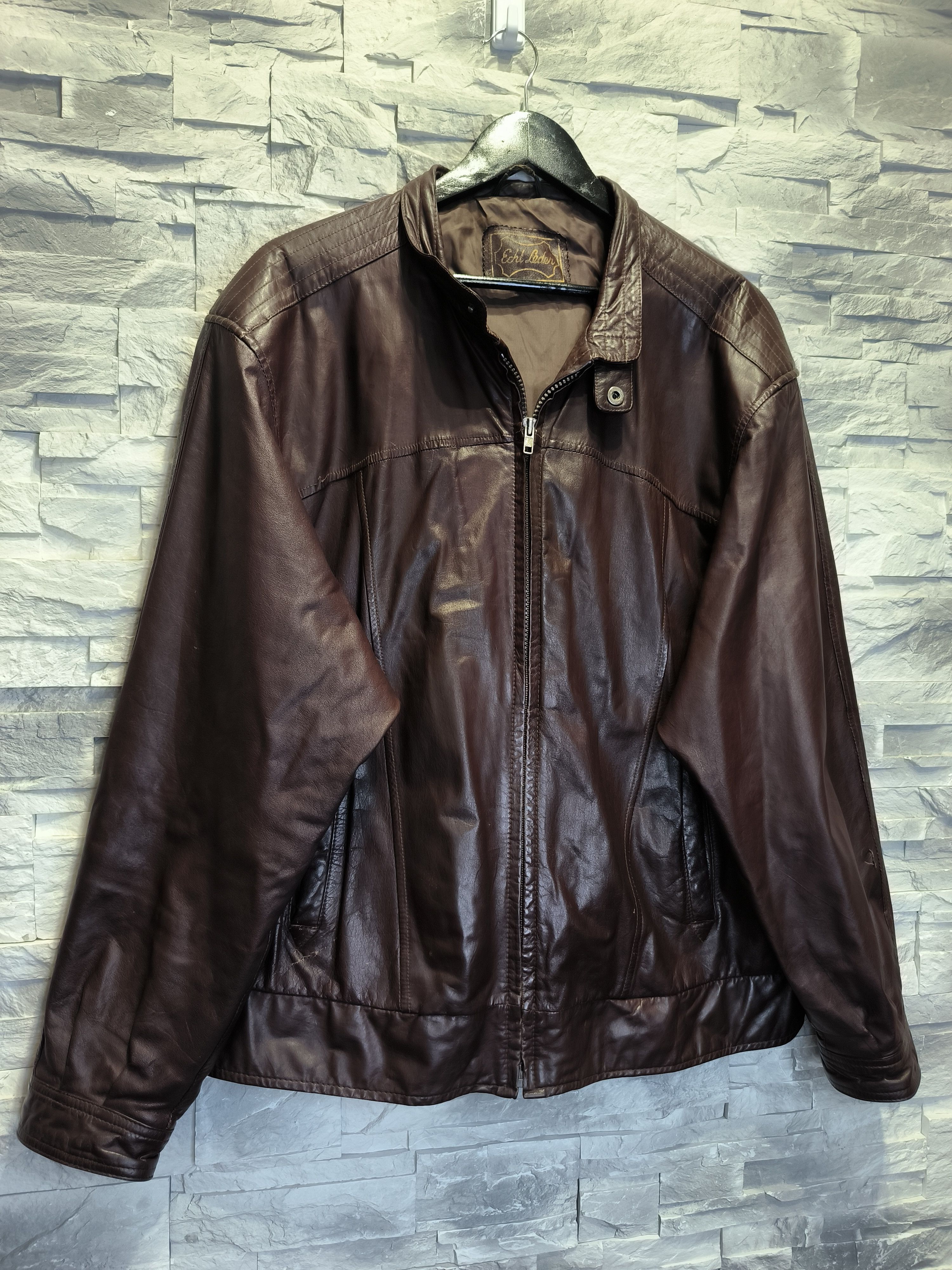 Other Vintage Leather Brown Jacket Size US L / EU 52-54 / 3 - 3 Thumbnail