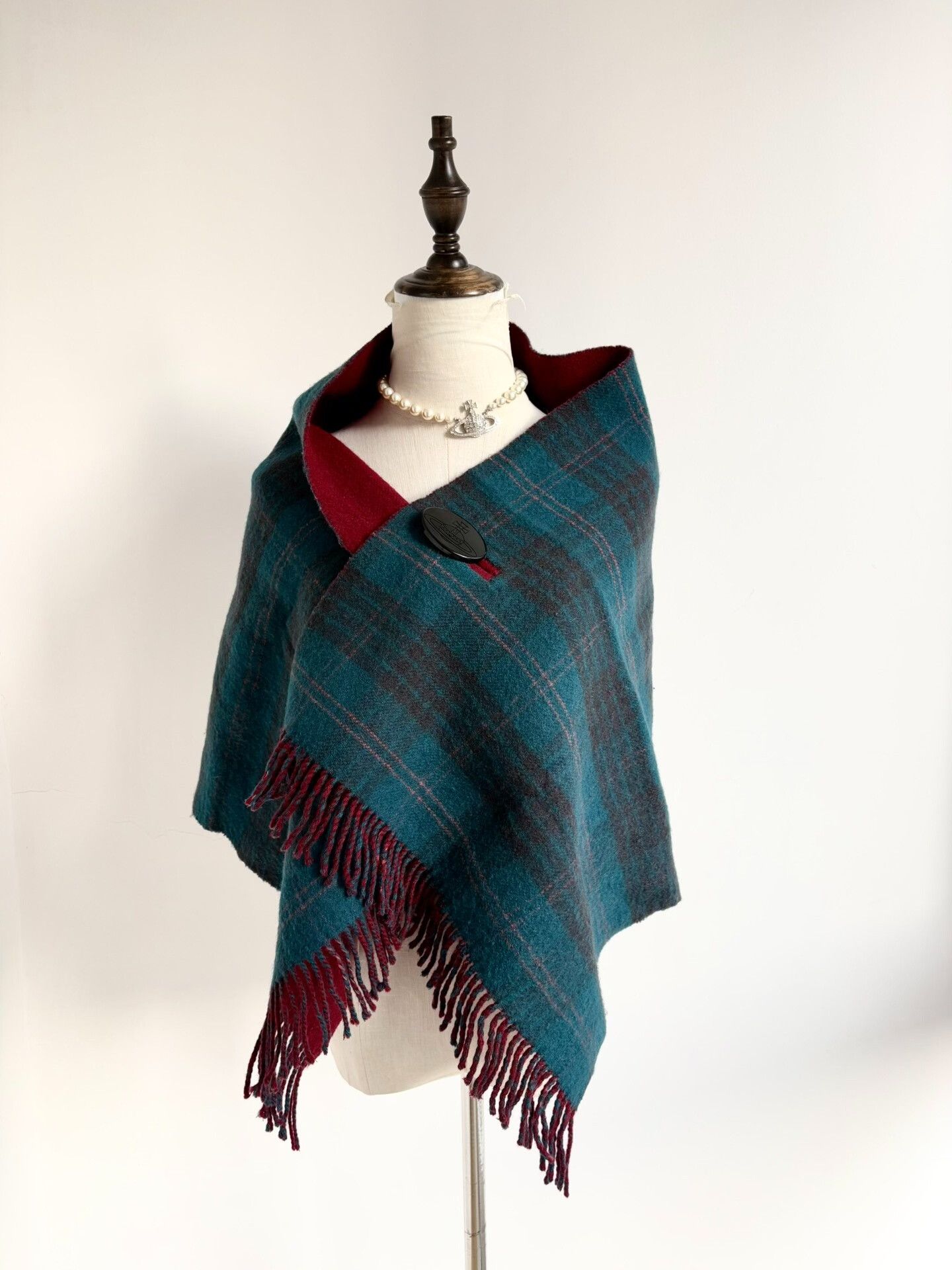 Vivienne Westwood Vivienne Westwood Blue Red Check Scarf Size ONE SIZE - 1 Thumbnail