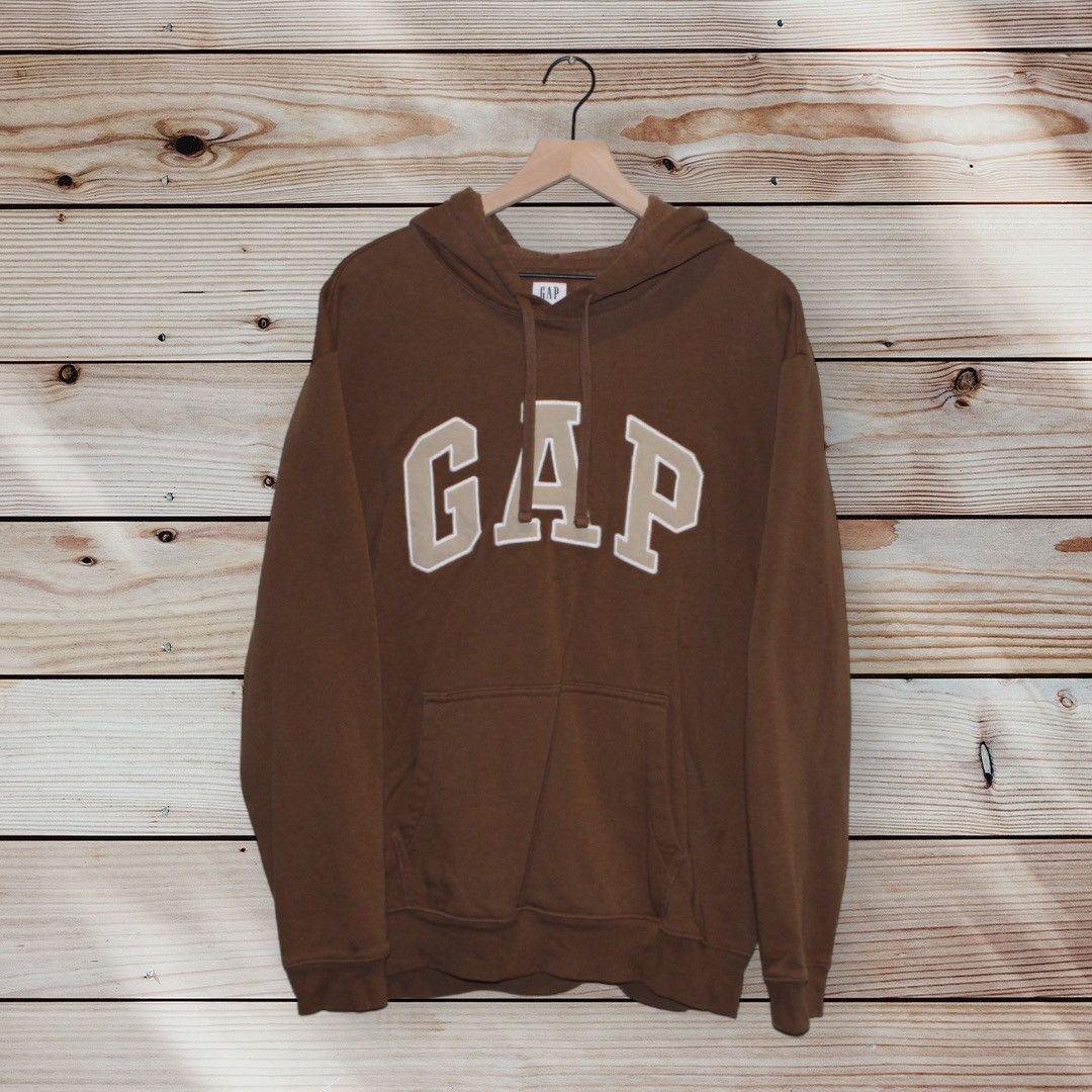 Gap GAP Neutral Brown Embroidered Pull Over Hoodie Size US XL / EU 56 / 4 - 1 Thumbnail