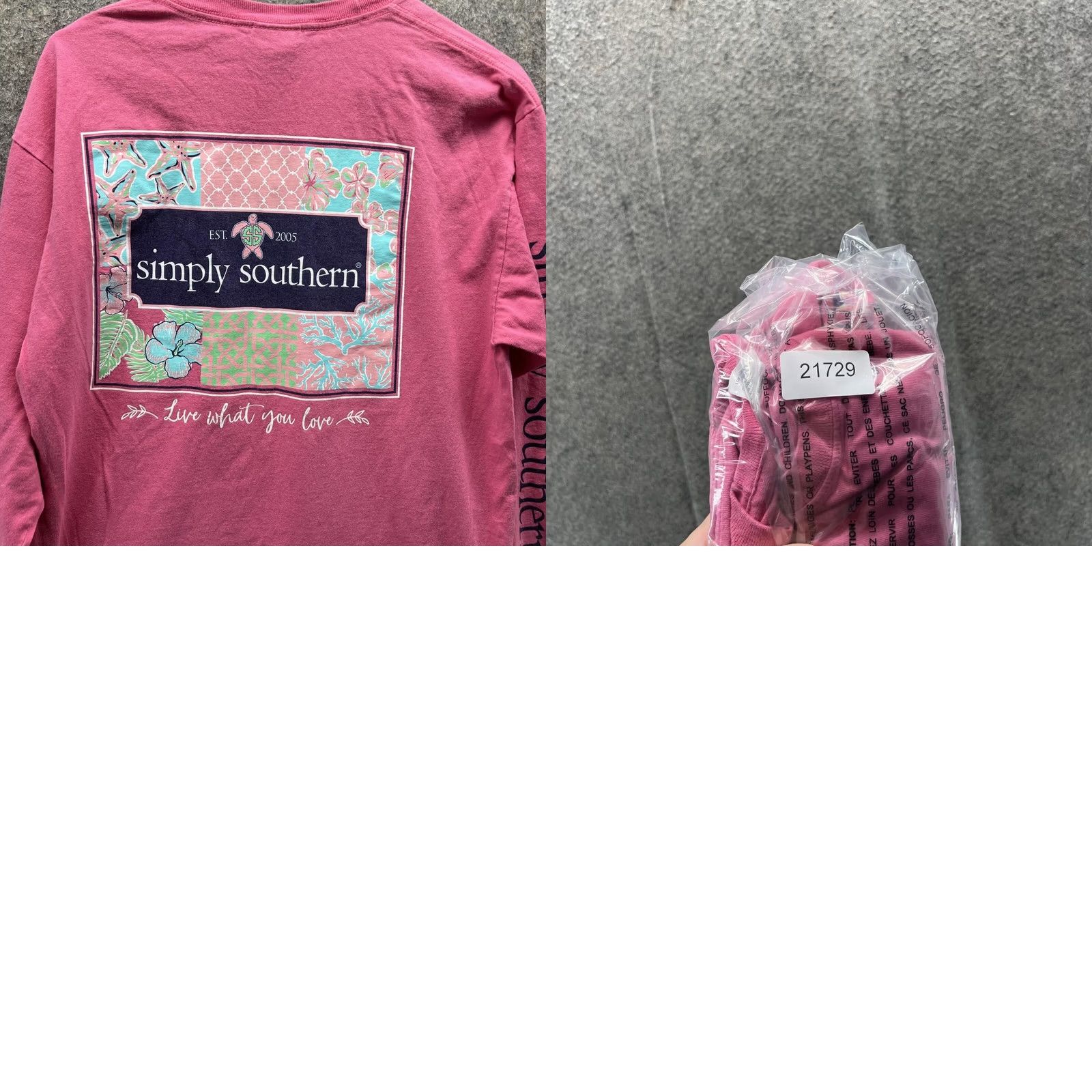 Pinko Simply Southern Shirt Men Large Pink White Casual Tee Crewneck Long Sleeve Size US L / EU 52-54 / 3 - 9 Thumbnail