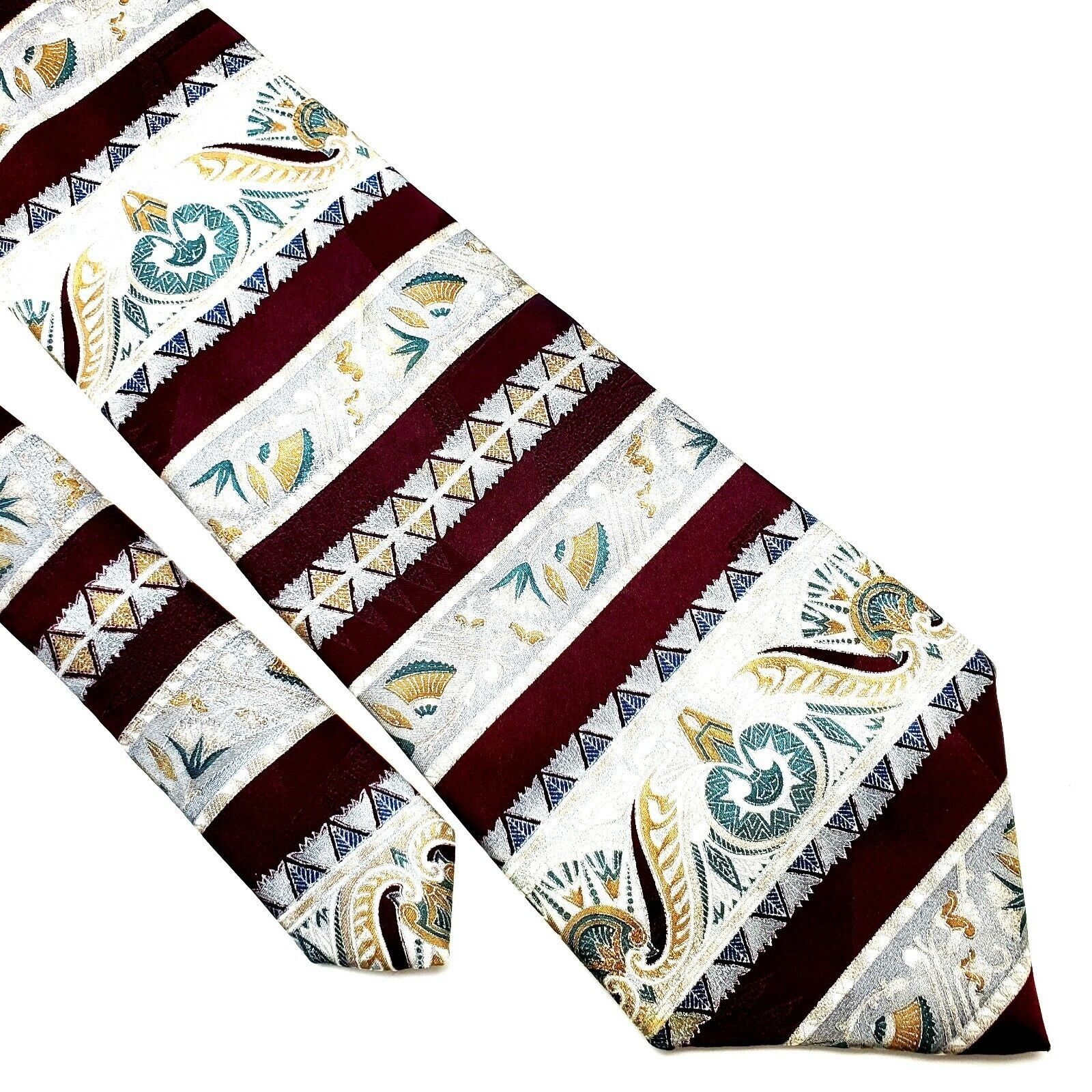Pierre Cardin Pierre Cardin Red Silk Tie Print Wide Abstract Size ONE SIZE - 1 Thumbnail