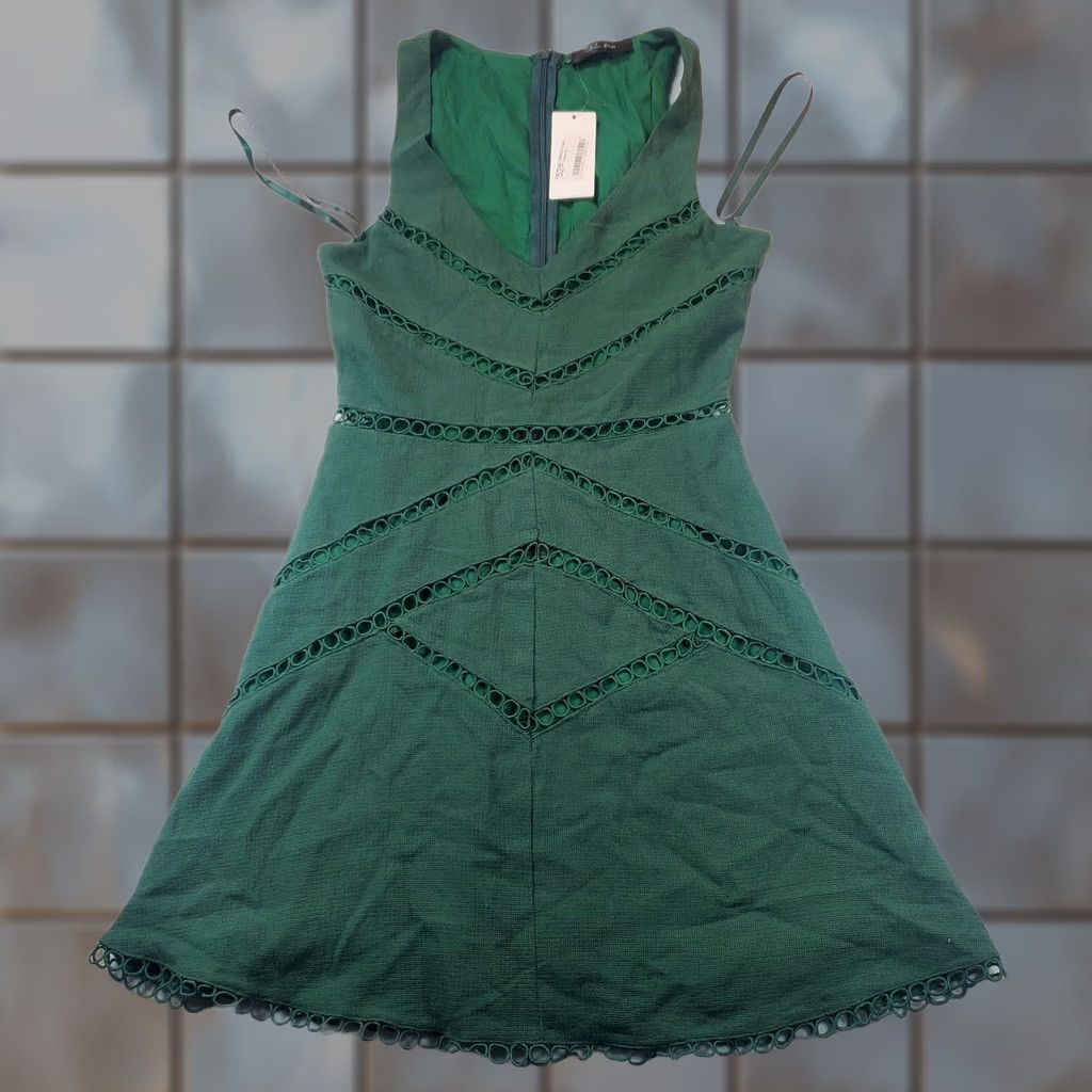 Vintage Charlie Moss Women Dress Forrest Green Casual S 2.00 Retail NWT NWT Size S / US 4 / IT 40 - 1 Thumbnail
