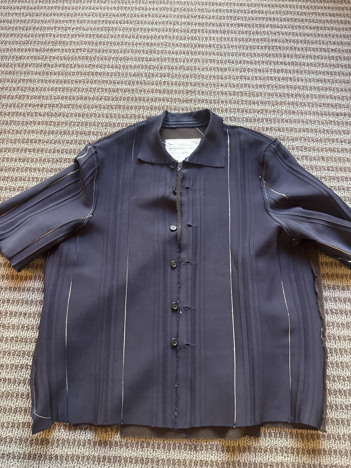 Camiel Fortgens Navy and Brown Relief Polo