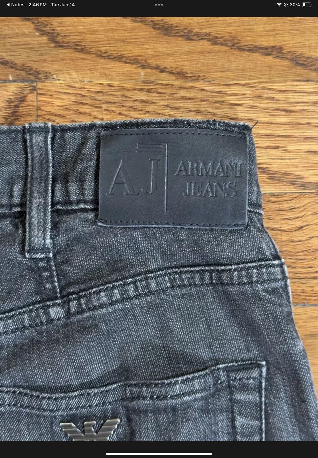 Armani Armani Jeans Men Black Straight Leg 31x31 Size US 31 - 4 Thumbnail