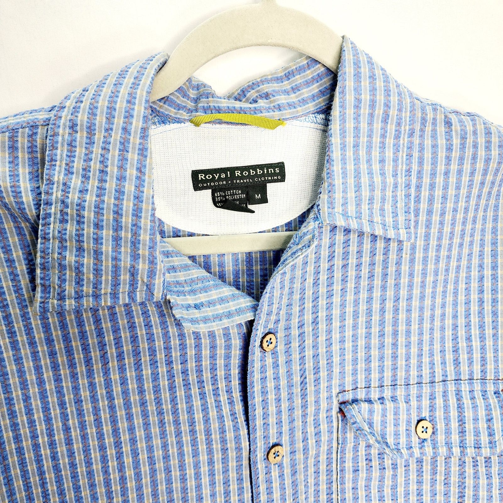 Royal Robbins Royal Robbins Blue Men's Button Front Short Sleeve Shirt Size US M / EU 48-50 / 2 - 9 Thumbnail