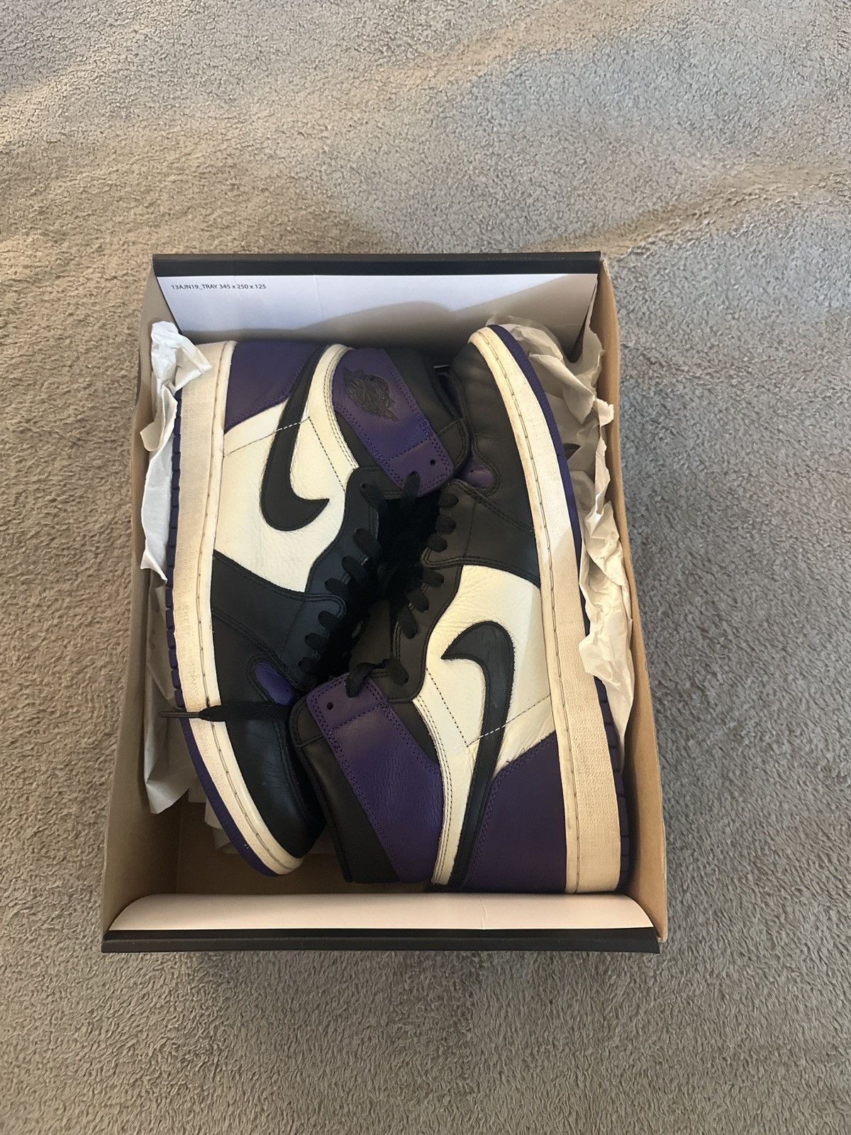 Jordan Brand × Vintage Jordan 1 Retro High Og Court Purple Size US 13 / EU 46 - 7 Thumbnail
