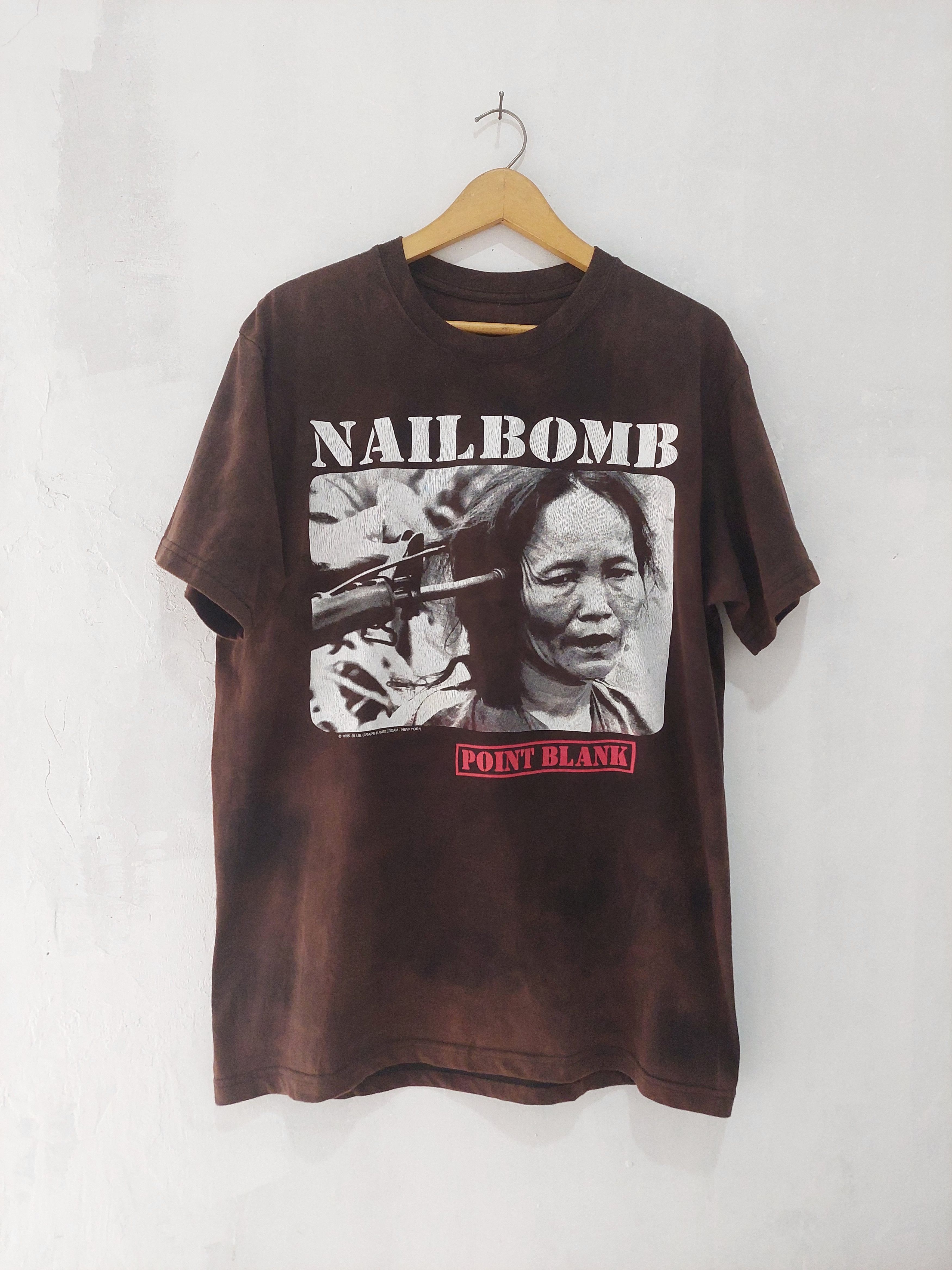 image of Archival Clothing x Band Tees Nailbomb Point Blank Band Tshirt in Black, Men's (Size Large)