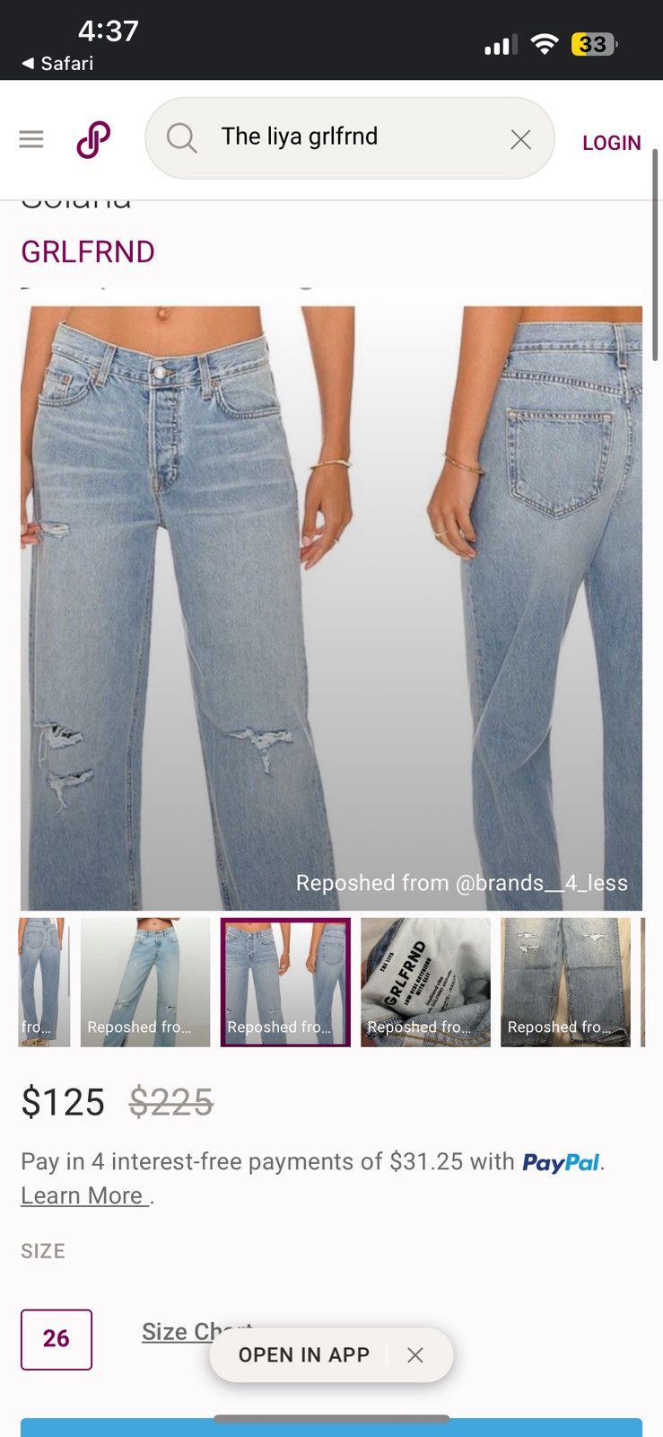 GRLFRND Grlfrnd jeans low rise boyfriend with slits Size 30" / US 8 / IT 44 - 8 Thumbnail