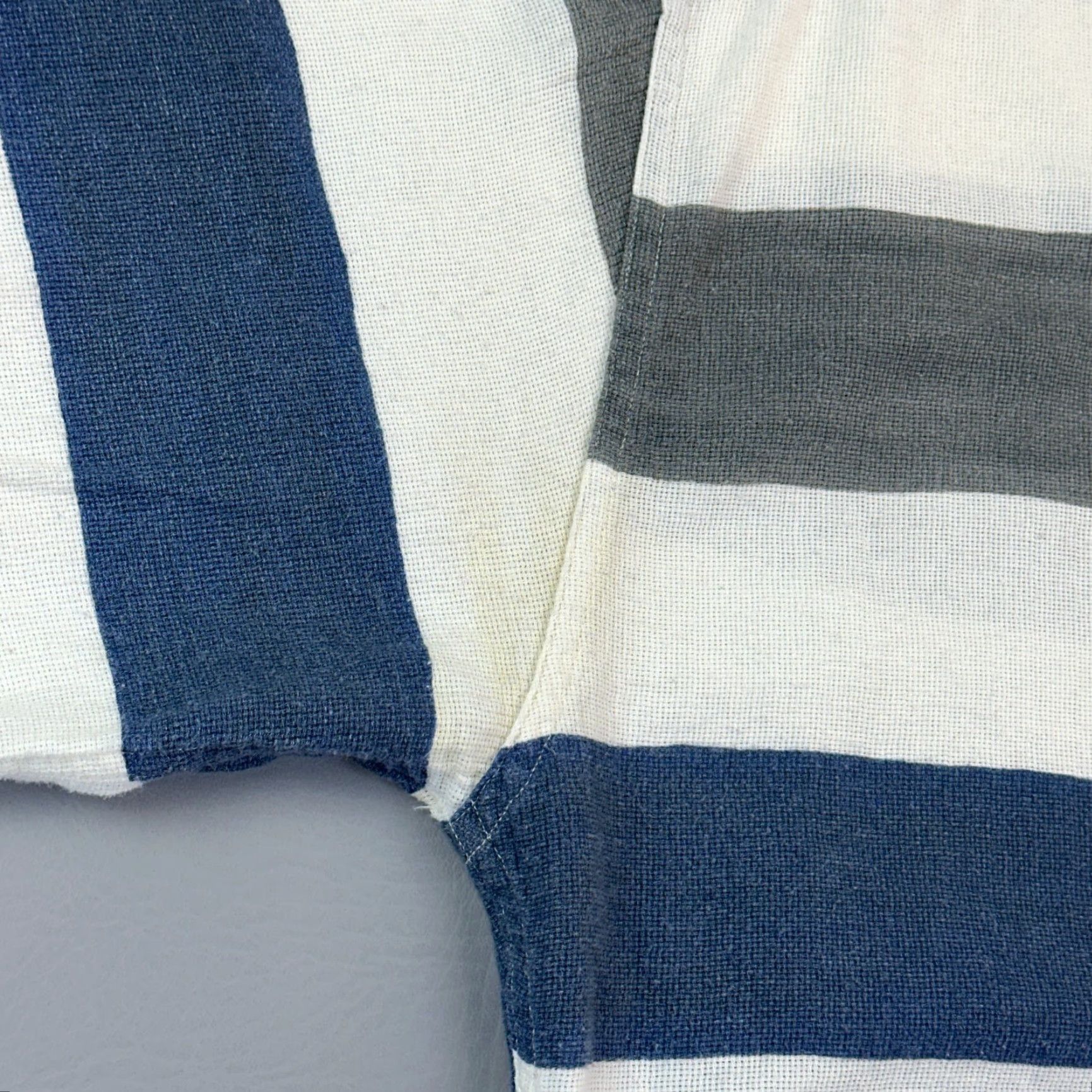 Ralph Lauren VINTAGE Chaps Ralph Lauren Shirt Mens M White Blue Gray Slub Cotton Striped Button-Up Casual Size US M / EU 48-50 / 2 - 3 Thumbnail