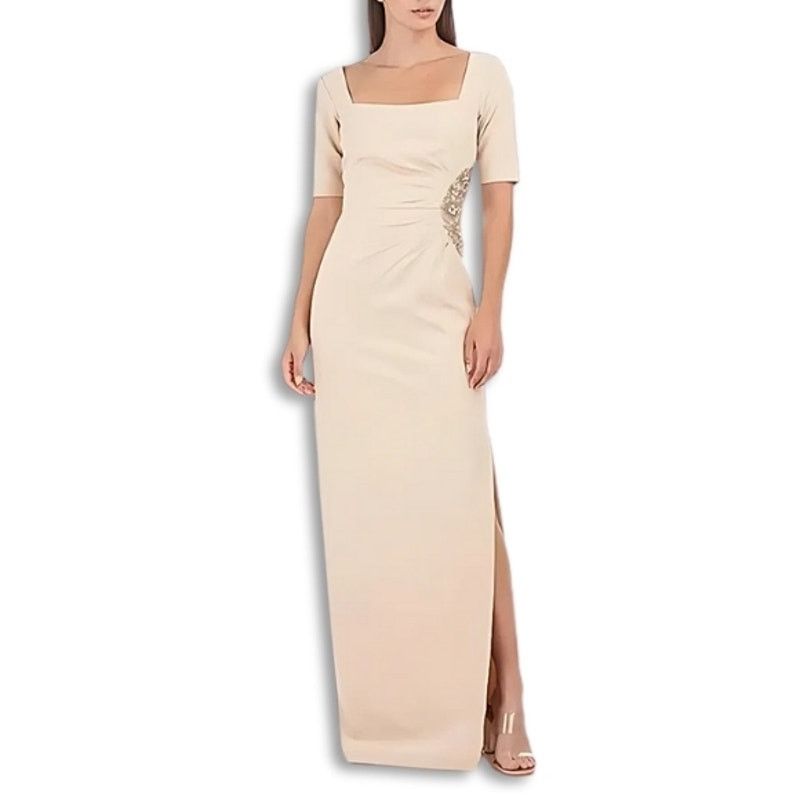 Other JS Collections Sheath Maxi Dress Beaded Beige Women's 4 Size S / US 4 / IT 40 - 1 Thumbnail
