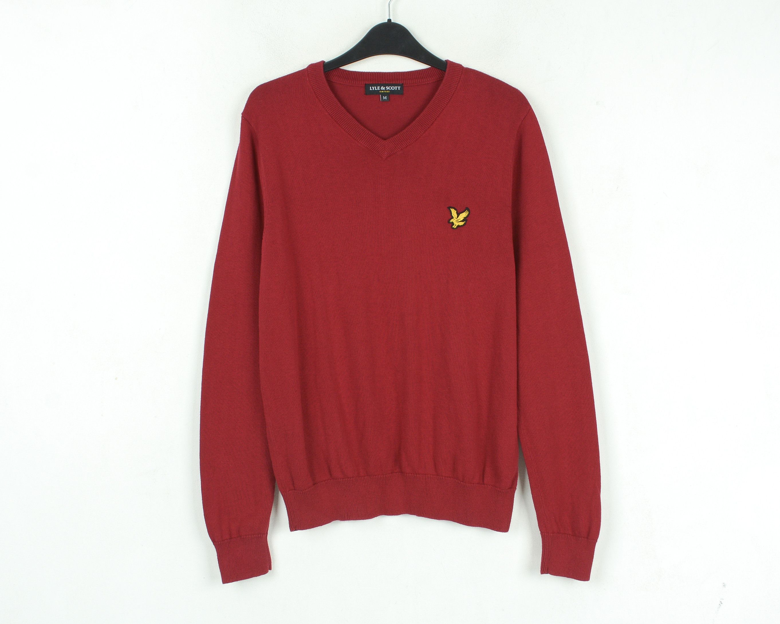 Lyle & Scott Sweatshirt M Sweater Jumper Pullover V-Neck Casual Red Top Size US M / EU 48-50 / 2 - 1 Thumbnail