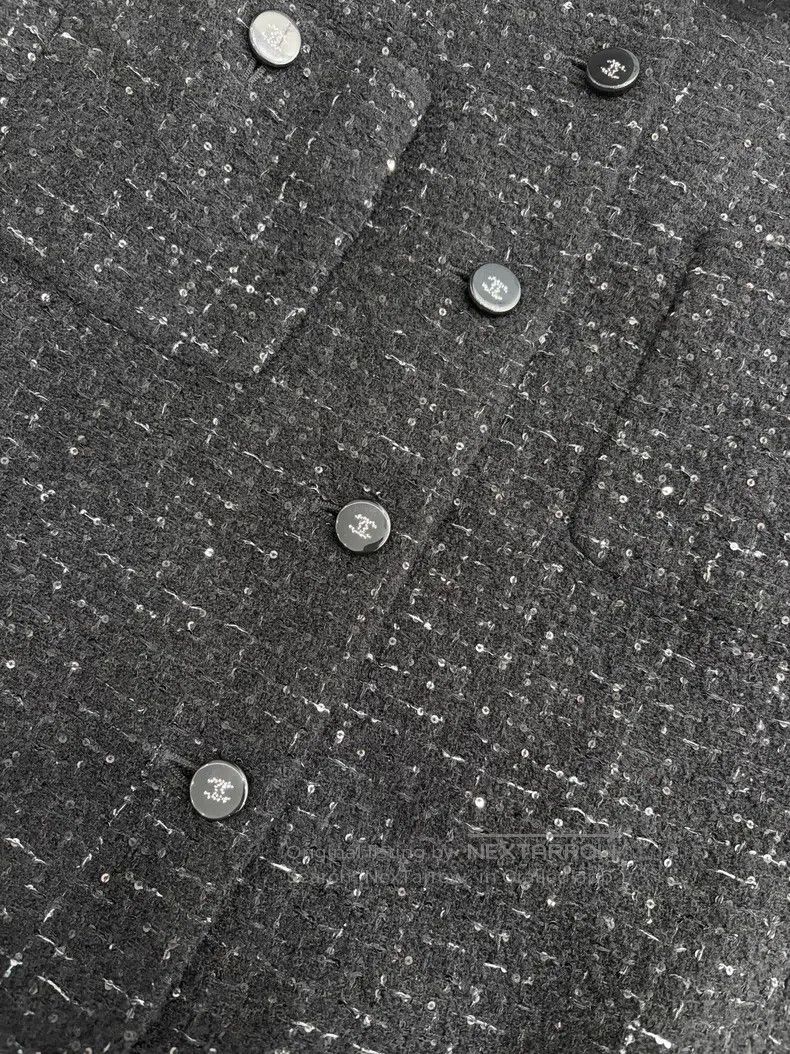 Chanel Chanel Black twill glitter tweed vest Size XS / US 0-2 / IT 36-38 - 3 Thumbnail