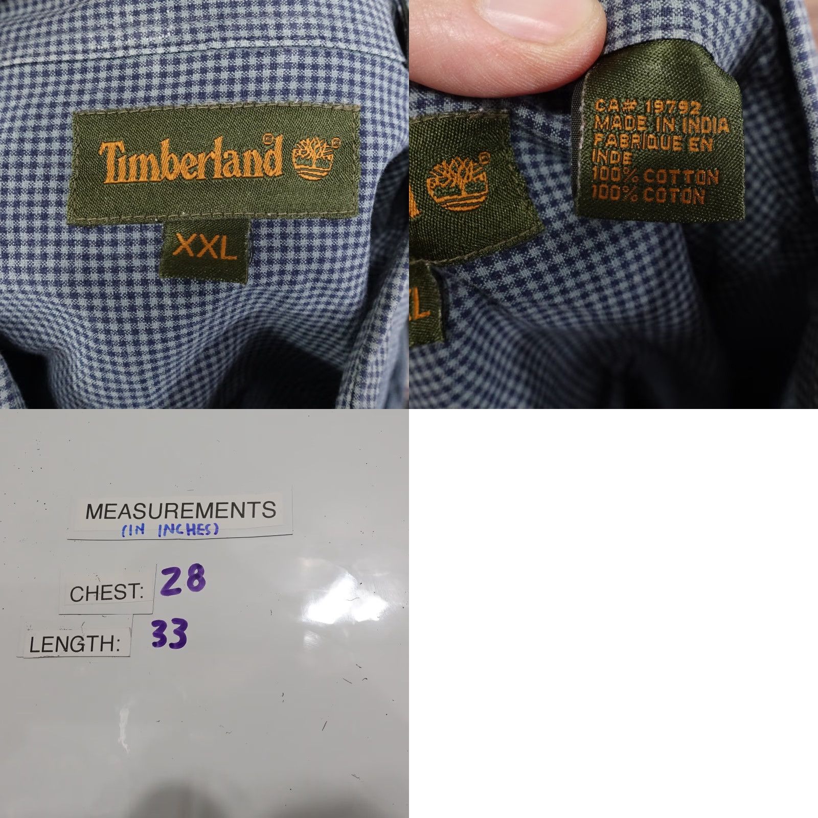 Timberland Timberland Shirt Men 2XL Blue Check Cotton Long Sleeve Casual Outdoor Workwear Size US XXL / EU 58 / 5 - 8 Thumbnail