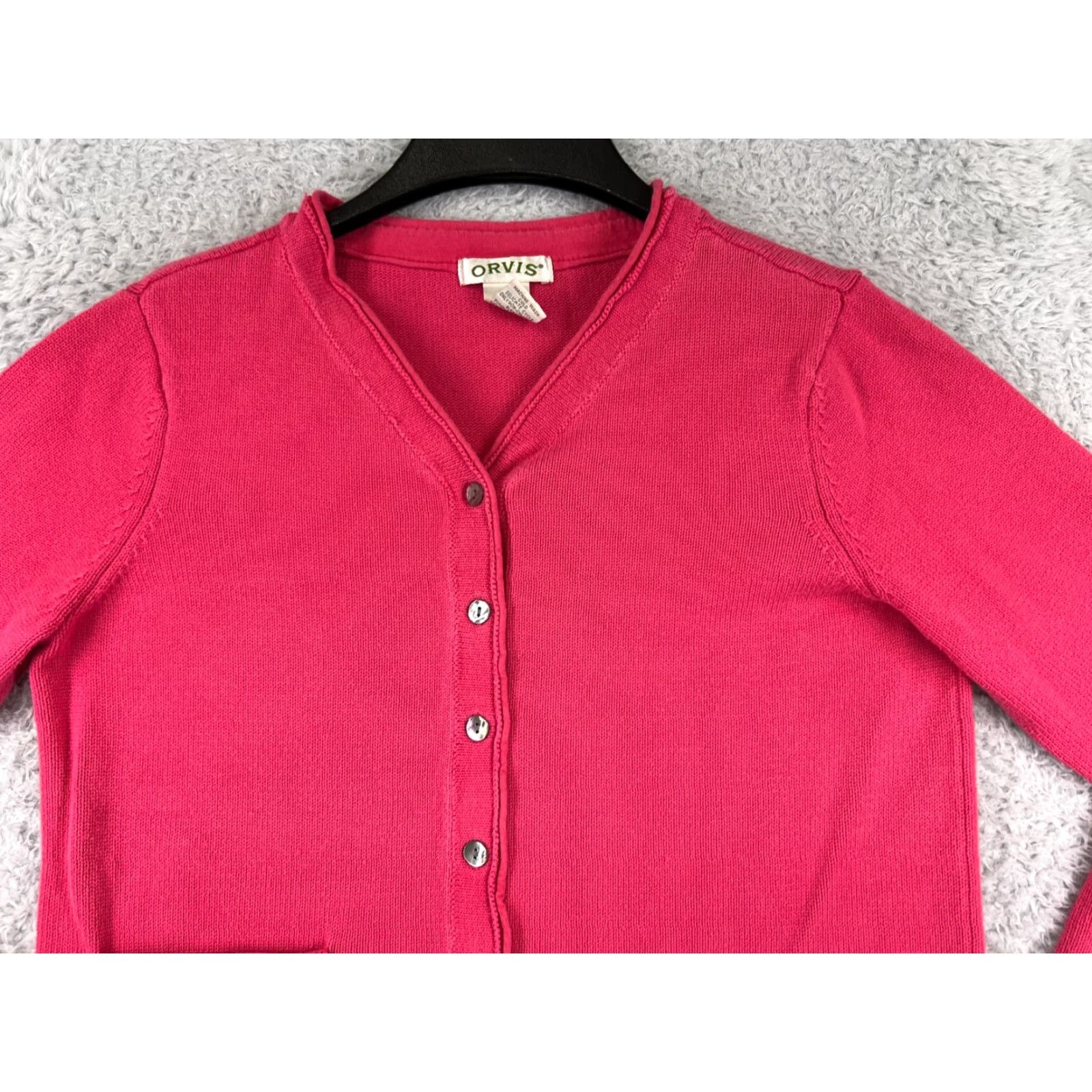Orvis Orvis Sweater Cardigan Women Small Pink 100% Cotton Button Knit V-Neck Casual All Seasons Fall Winter Women’s Size S / US 4 / IT 40 - 4 Thumbnail