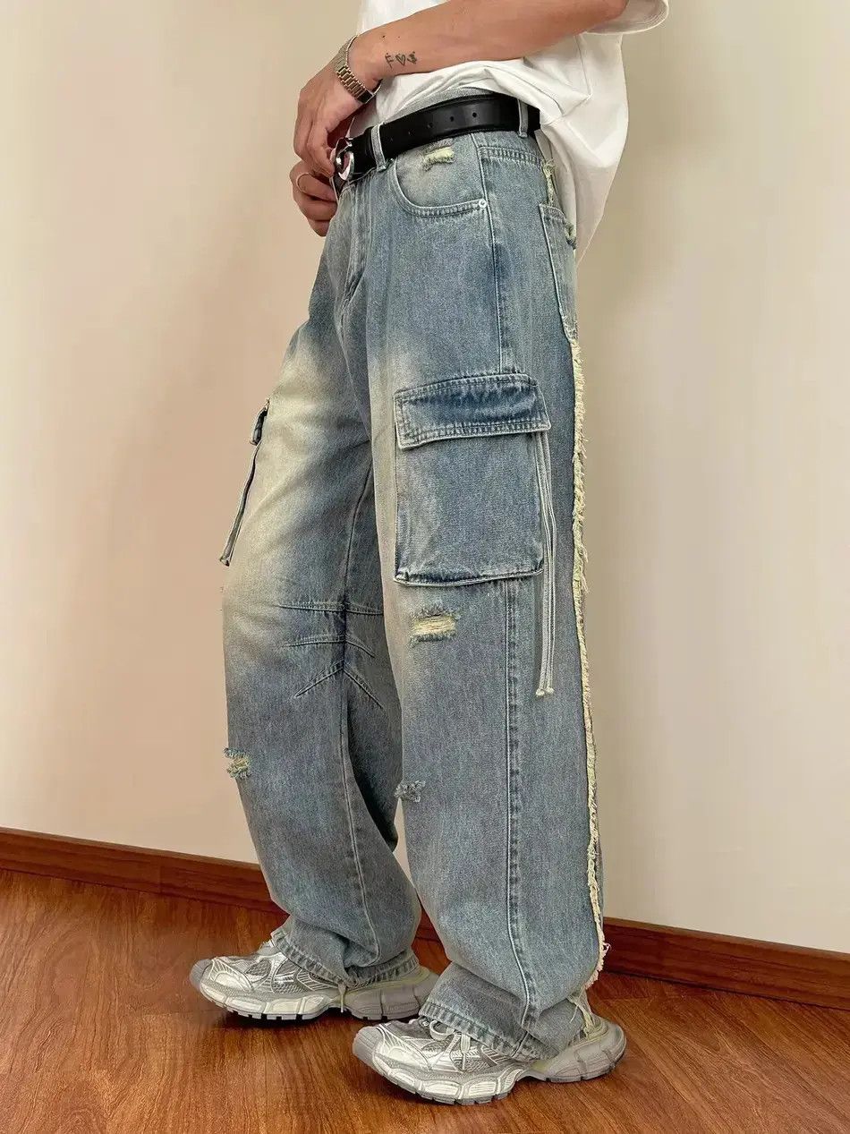 Japanese Brand Retro loose casual pocket jeans Size US 30 / EU 46 - 2 Thumbnail