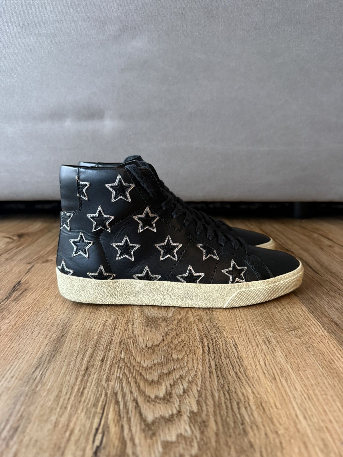 Saint Laurent Paris Saint Laurent Paris SL/06H Star Appliqué – Black/Silver Hedi Size US 8 / EU 41 - 1 Thumbnail
