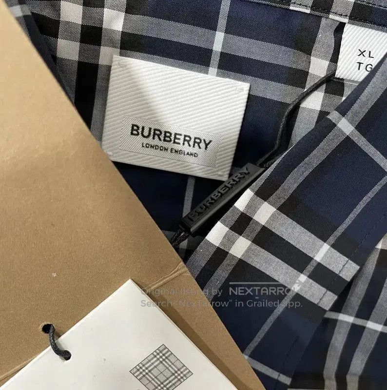 Burberry Burberry Blue Plaid Long Sleeve Shirt for Men. Size US XL / EU 56 / 4 - 4 Thumbnail