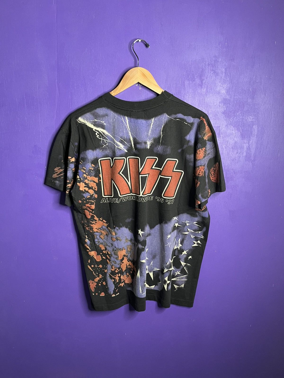 Band Tees × Vintage Vintage 96/97 KISS alive worldwide AOP tour tee Size US L / EU 52-54 / 3 - 2 Thumbnail