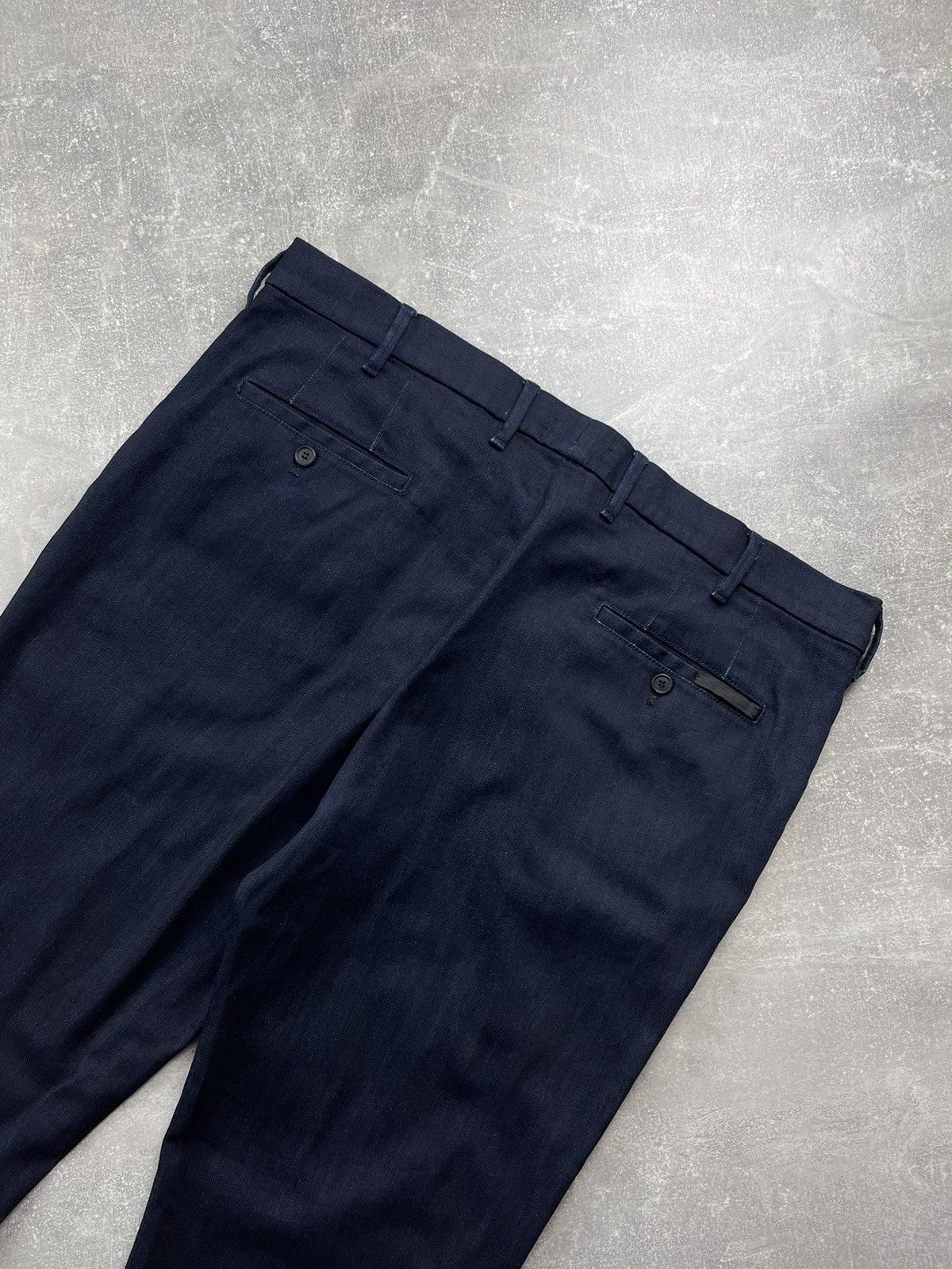 Prada Prada Black Tab Navy Cotton Slim Trousers Dark Blue Size 38 Size US 38 / EU 54 - 3 Thumbnail