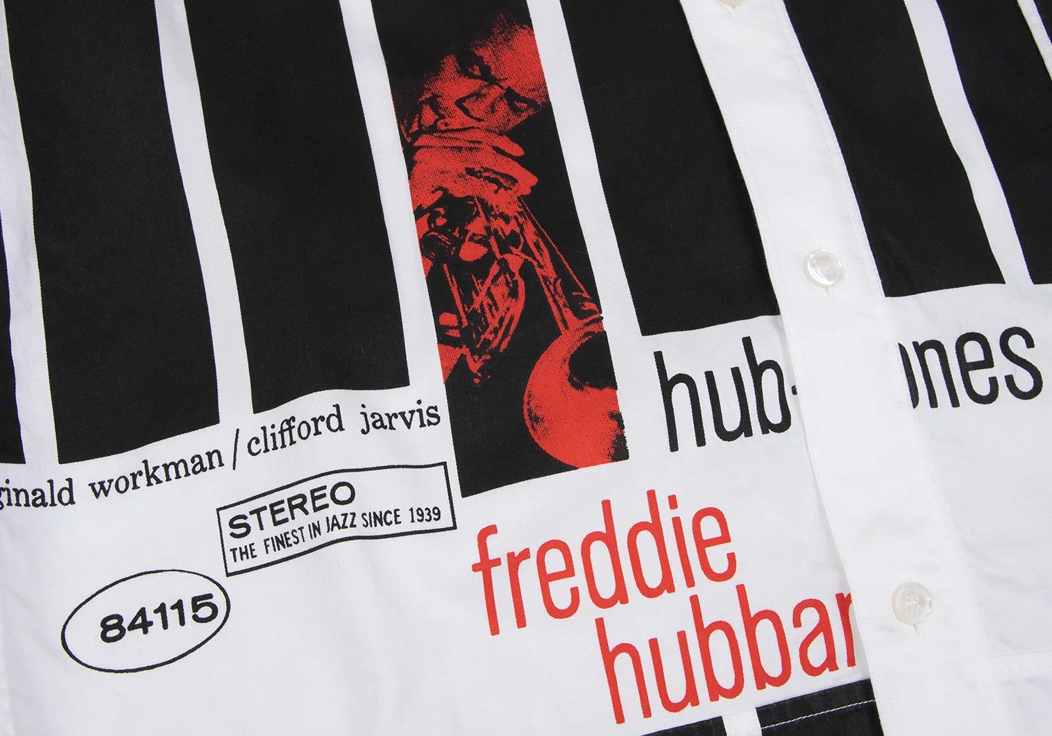 Junya Watanabe Jazz Label Print Long Sleeve Shirt in Black and White Size US M / EU 48-50 / 2 - 14 Thumbnail