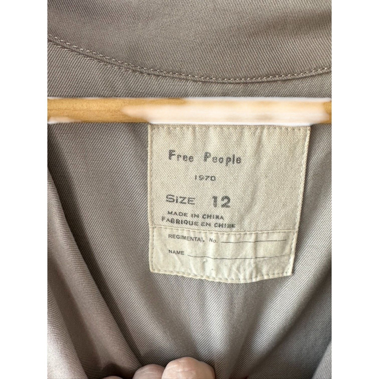 Free People Free People Khaki Double Breasted Cotton Blend Jacket 12 Size XL / US 12-14 / IT 48-50 - 9 Thumbnail