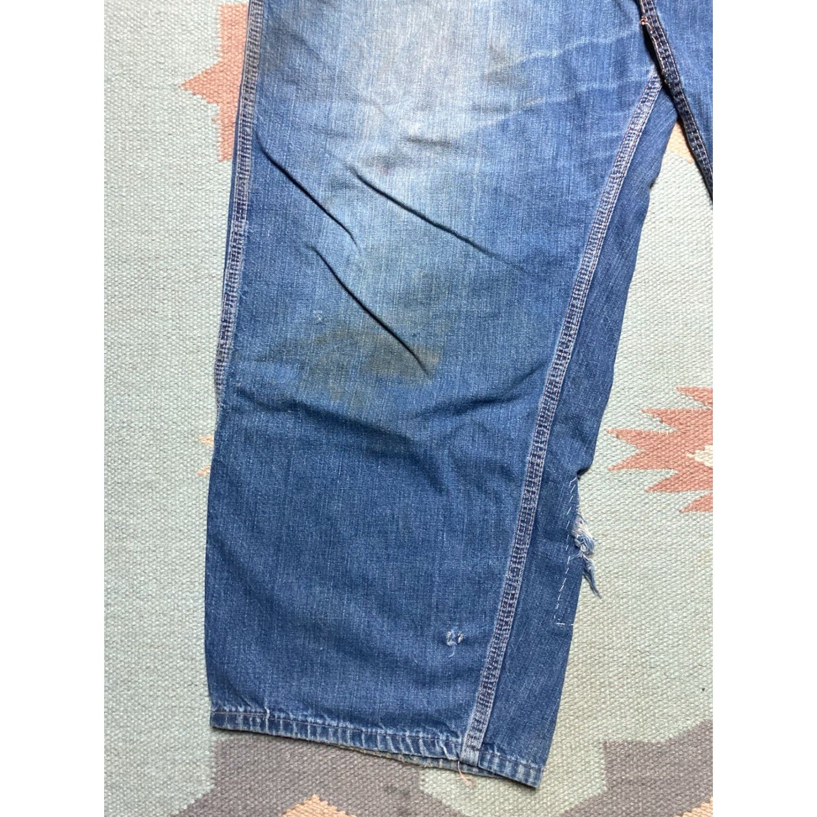 Vintage VINTAGE Big Mac Jeans Carpenter Denim Dark Wash 40x28 Mens Blue 1950s Workwear Size US 40 / EU 56 - 2 Thumbnail