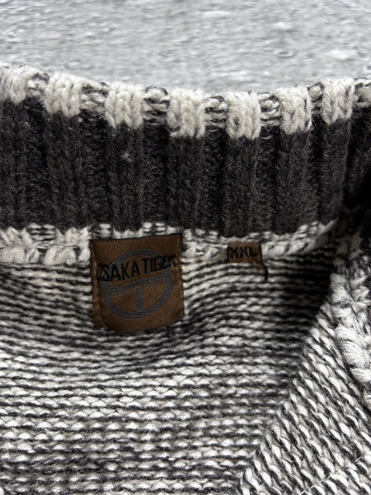 Japanese Brand × Vintage Osaka Tiger sweater white knit vintage Japanese halfzip Size US XL / EU 56 / 4 - 3 Thumbnail