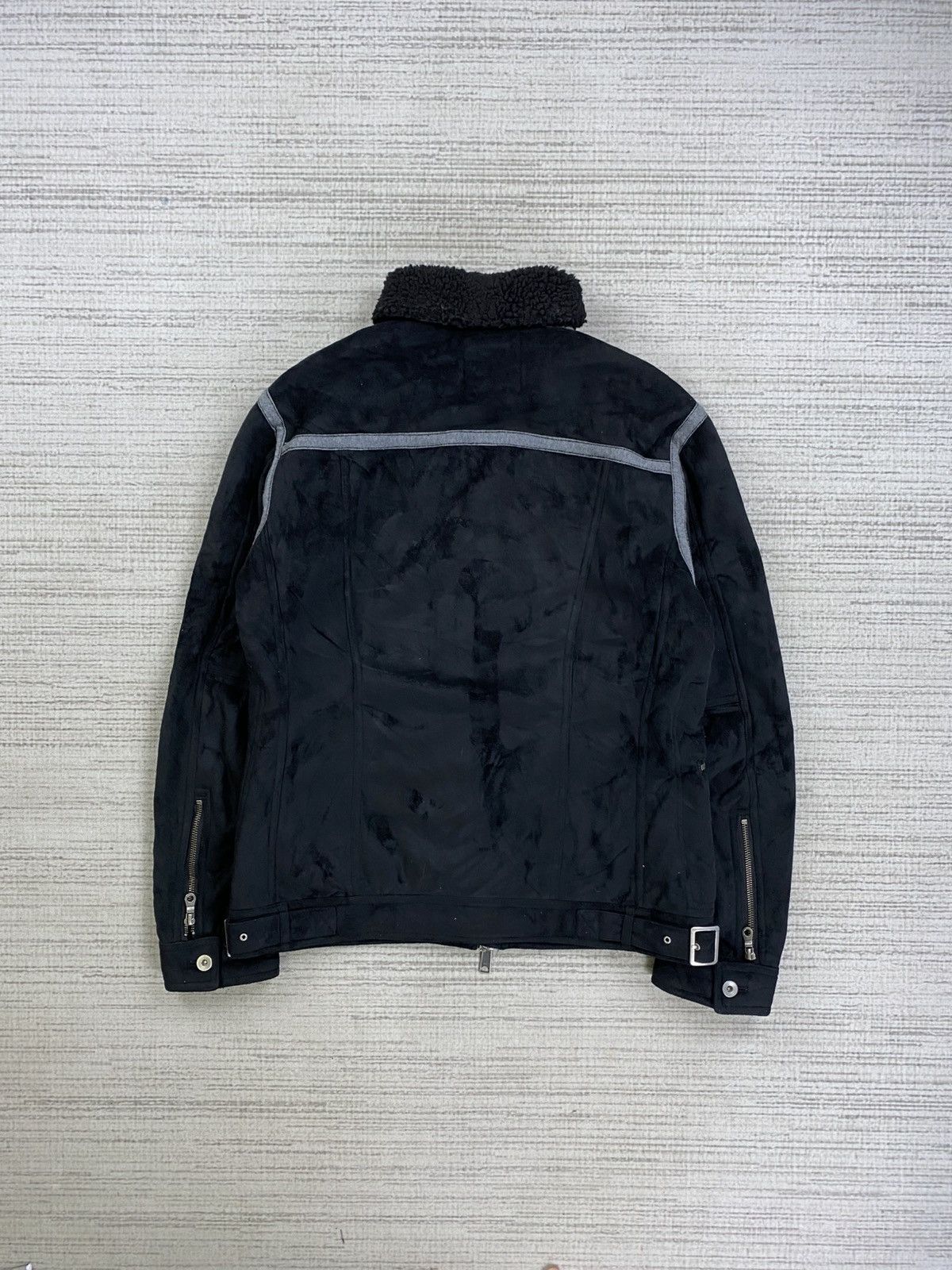 Boycott × Le Grande Bleu (L.G.B.) × Vintage Vtg Boycott Shearling Lined Zip Up Jacket with Contrast Trim Size US M / EU 48-50 / 2 - 2 Thumbnail
