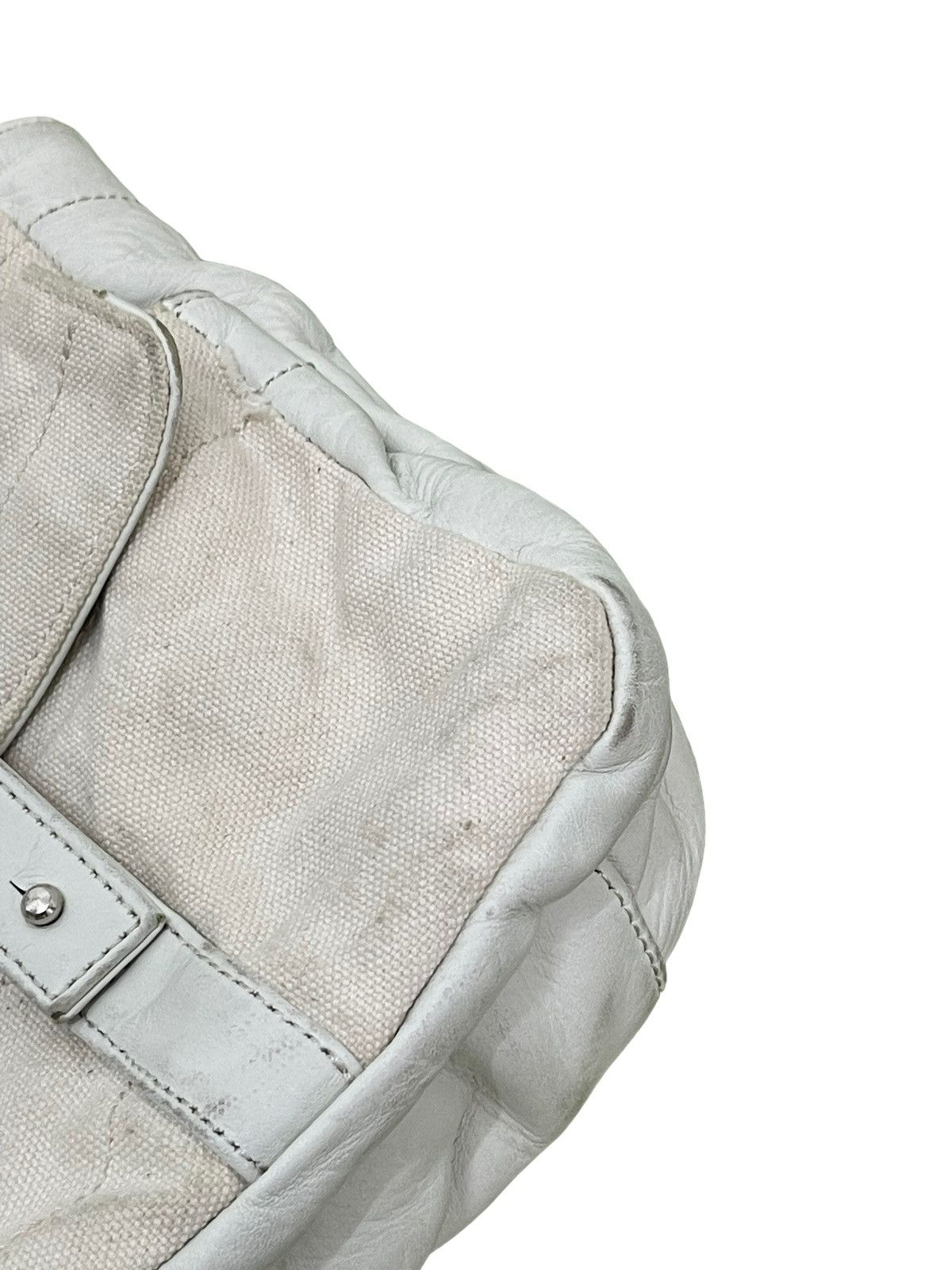 Yohji Yamamoto Yohji Yamamoto Tote Bag Leather Cotton Canvas Size ONE SIZE - 6 Thumbnail