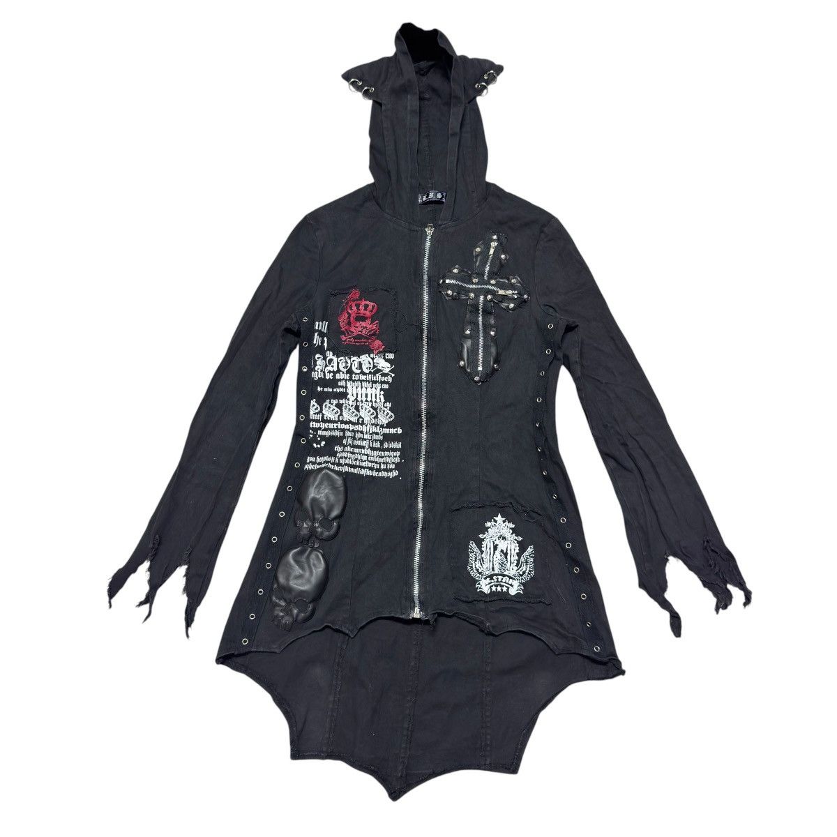 Mari's Rock Maris Rock Black Zip Up Pierced Bunny Ear Hoodie | Grailed