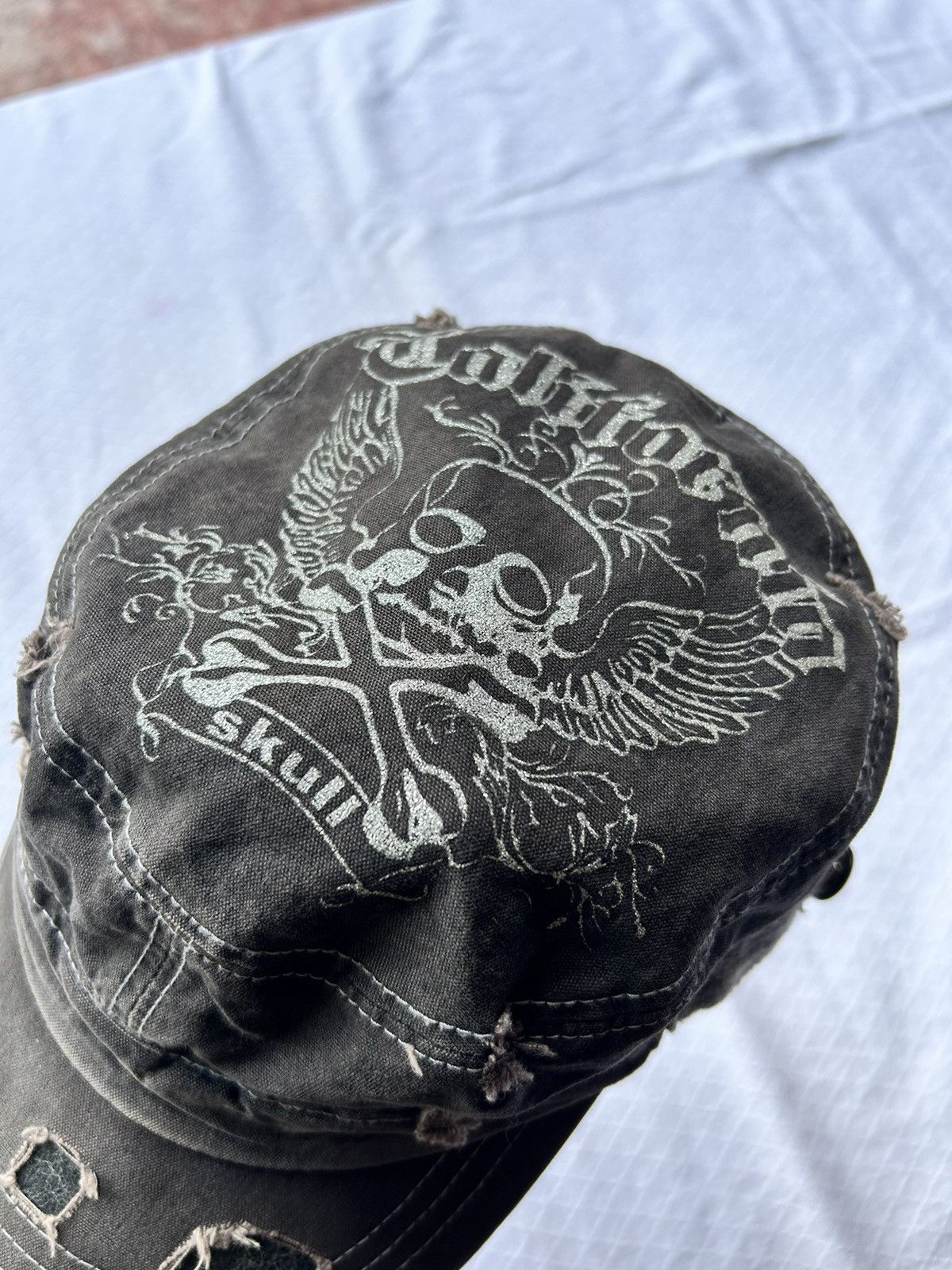 14th Addiction Distressed Skull Wing California Hats Size ONE SIZE - 2 Thumbnail