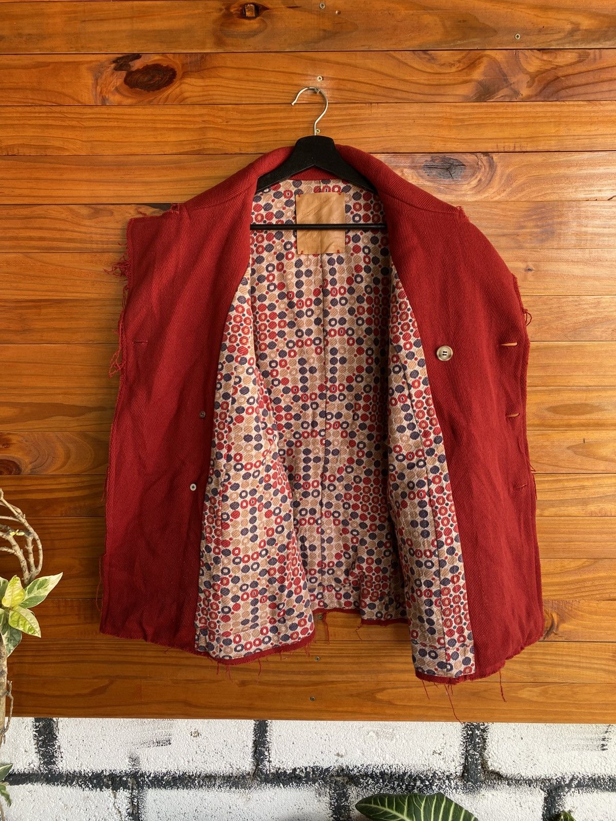Hysteric Glamour Vintage Glamour Chic Distressed Red Double-Breasted Jacket Size M / US 6-8 / IT 42-44 - 13 Thumbnail
