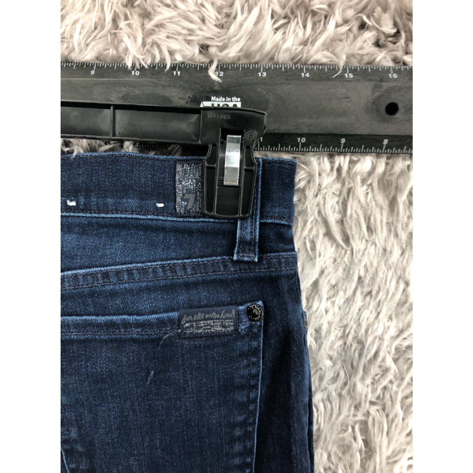 7 For All Mankind VINTAGE 7 For All Mankind Slim Cigarette Jeans 28 Womens Dark Blue Wash Skinny Denim Pants Size 28" / US 6 / IT 42 - 7 Thumbnail