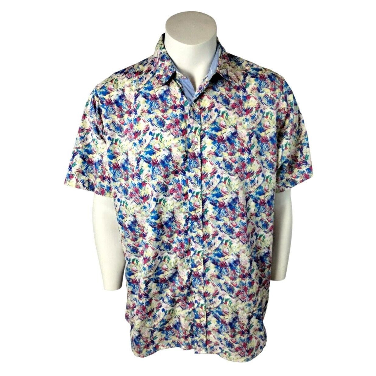 Cremieux Daniel Cremieux Colorful Mens Button Down Short Sleeve Shirt Size US XL / EU 56 / 4 - 2 Thumbnail