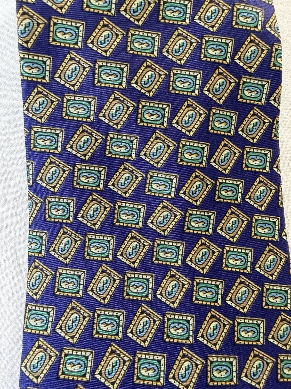Christian Dior Monsieur Vtg Christian Dior Monsieur Silk Tie Purple Geometric 55" Size ONE SIZE - 10 Thumbnail