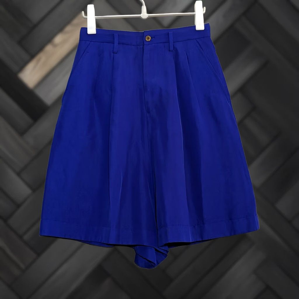 Comme des Garcons Girl VINTAGE Comme des Garcons 1989 Purple Pleated Wide Leg Shorts M Women Japan Size 32" / US 10 / IT 46 - 1 Thumbnail