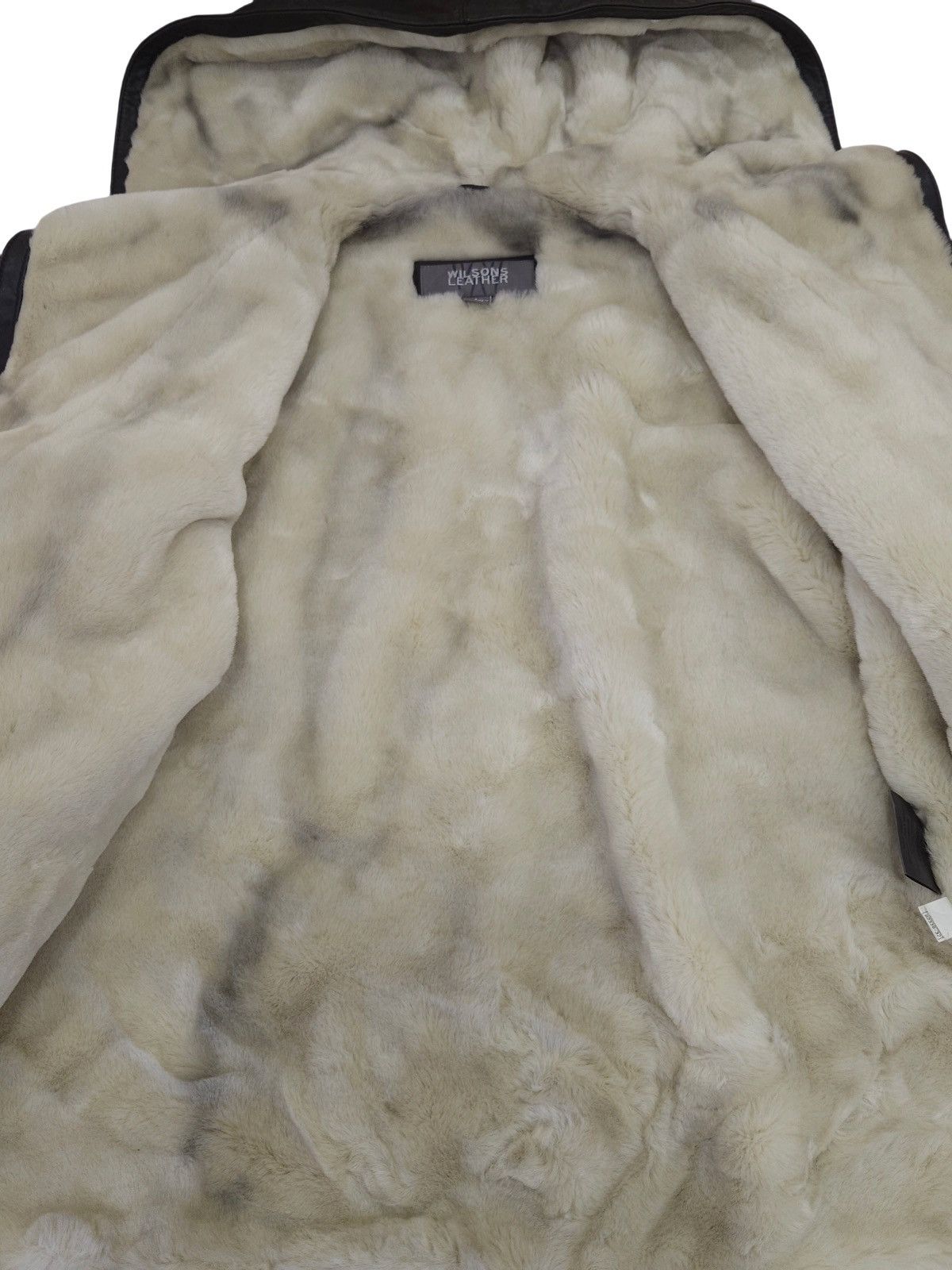 Vintage × Wilsons Leather Genuine Leather Oversized Hooded Coat & Faux Fur By Wilsons. Size L / US 10 / IT 46 - 16 Thumbnail
