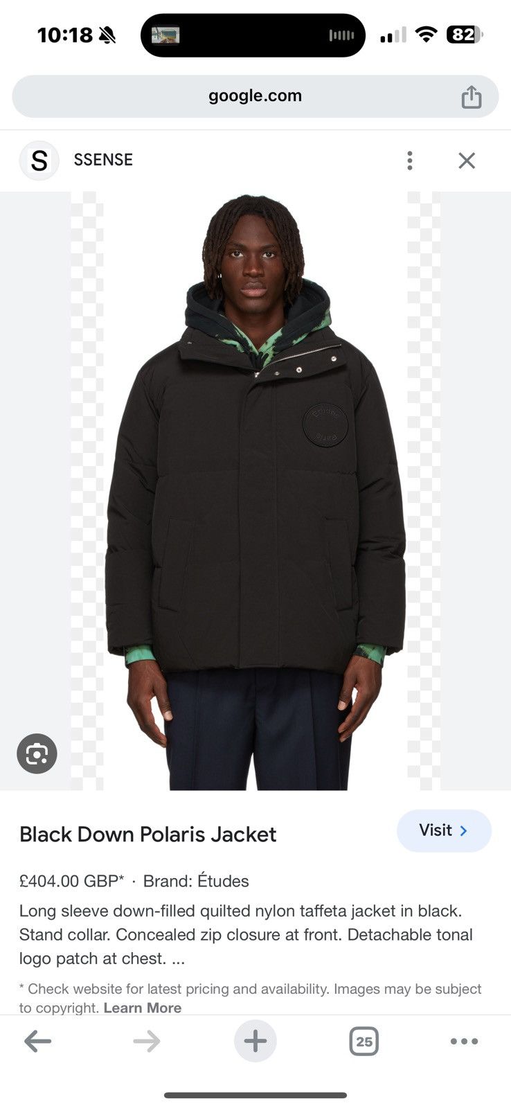 image of Etudes Études Studios Black Puffer Polaris 50, Men's (Size Medium)