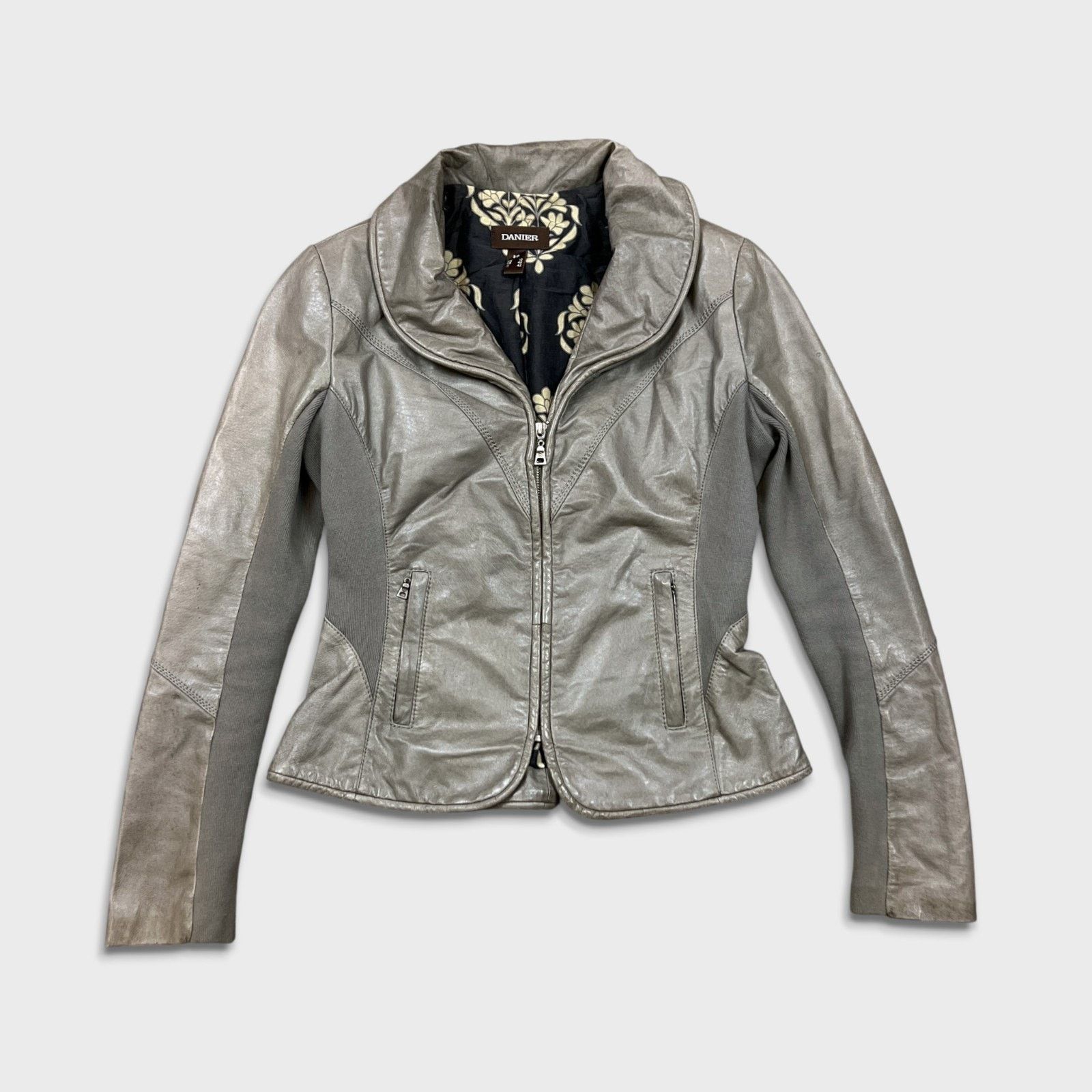 Danier Vintage Danier Leather Jacket Silk Floral Damask Line Bomber Size S / US 4 / IT 40 - 1 Thumbnail