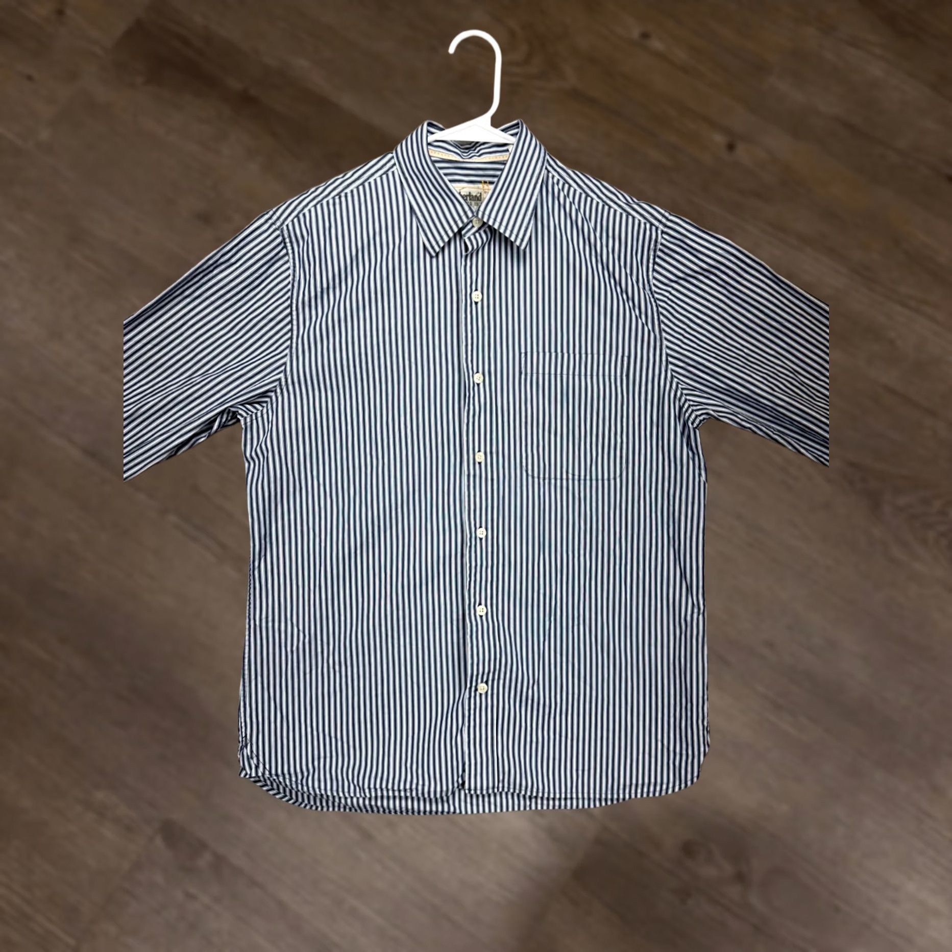 Timberland Timberland Button-Up Shirt Adult Medium Blue White Stripe Long Sleeve Pocket Mens Regular Size M Button-Down Size US M / EU 48-50 / 2 - 1 Thumbnail