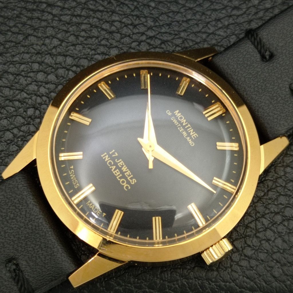 Other VINTAGE MONTINE HAND-WINDING SWISS MENS WATCH a444157 Size 38 - 6 Thumbnail