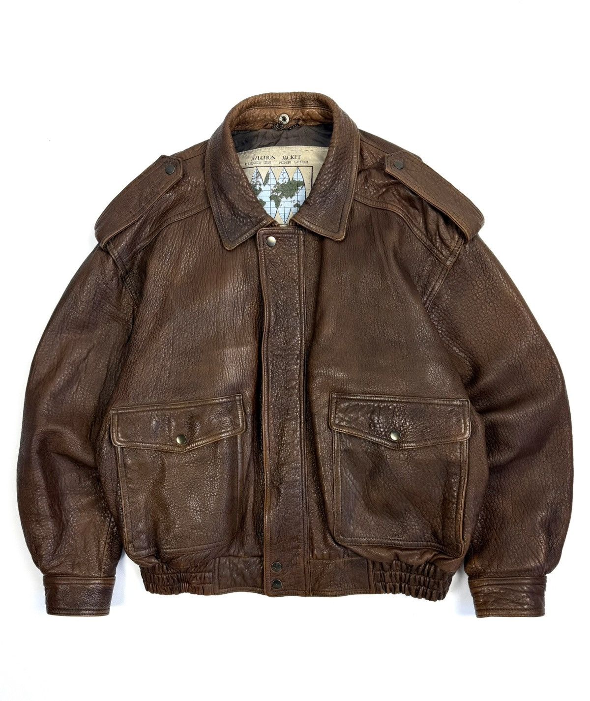 Japanese Brand St Michael Vintage Leather Aviation Bomber Jacket Japanese Size US L / EU 52-54 / 3 - 1 Thumbnail