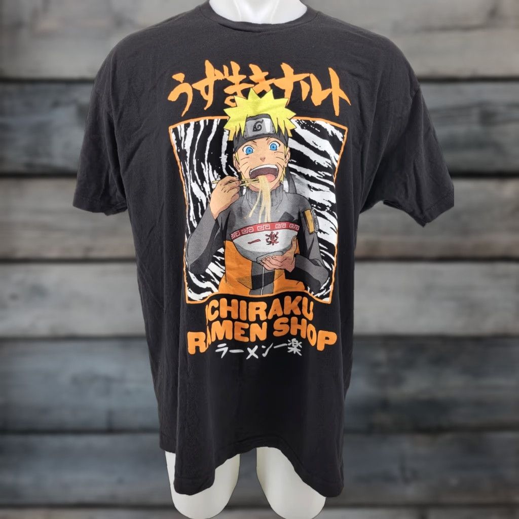 Vintage Naruto Mens Tshirt Ichiraku Ramen Shop Anime Tshirt 2XL Black Shirt Mens Graphic Tee Naruto Logo Graphic Print Naruto Shirt Size US XXL / EU 58 / 5 - 1 Thumbnail